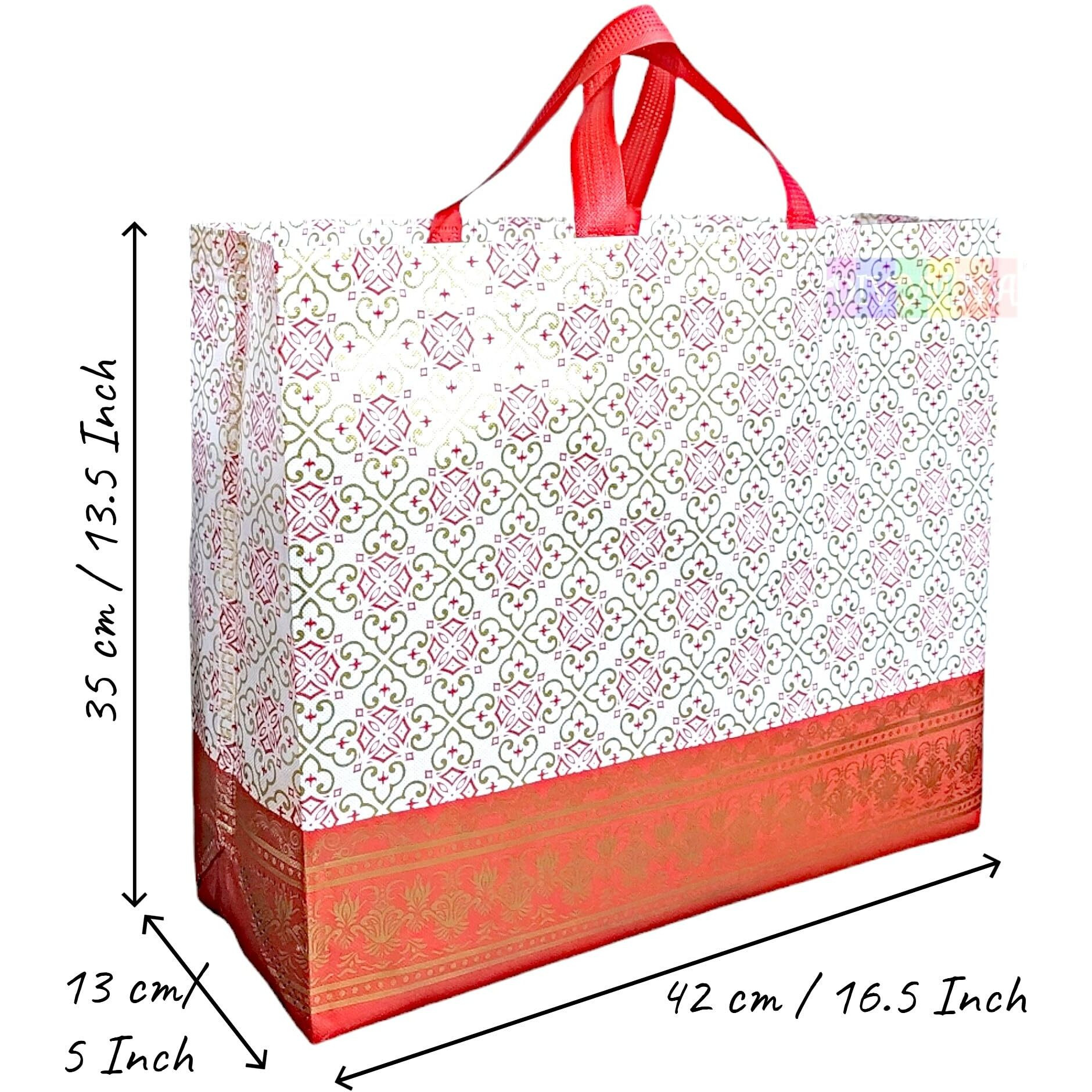Divyana Large Size Pack Of 9 Pcs Reusable Gift Bags, Return Gifting Bag, Shopping Bag (Multicoloured) (Large 17X14X5 Inch)