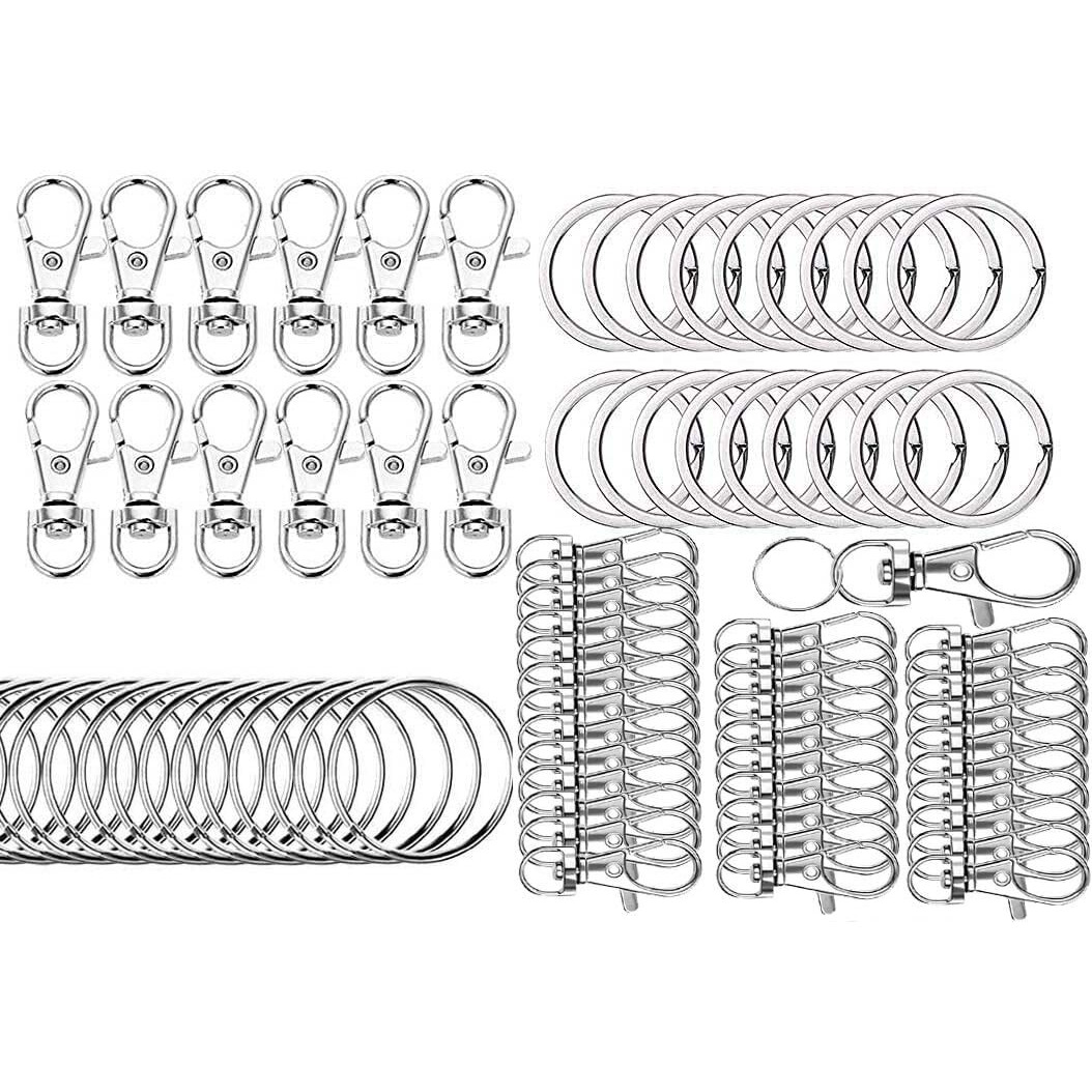 Diy Crafts Pack Of 100 Pcs, Silver Colour, Key Chain Clip Hooks, Swivel Clasps Lanyard Snap Hook, Keychain Hook (Pack Of 100 Pcs, Silver Colour)