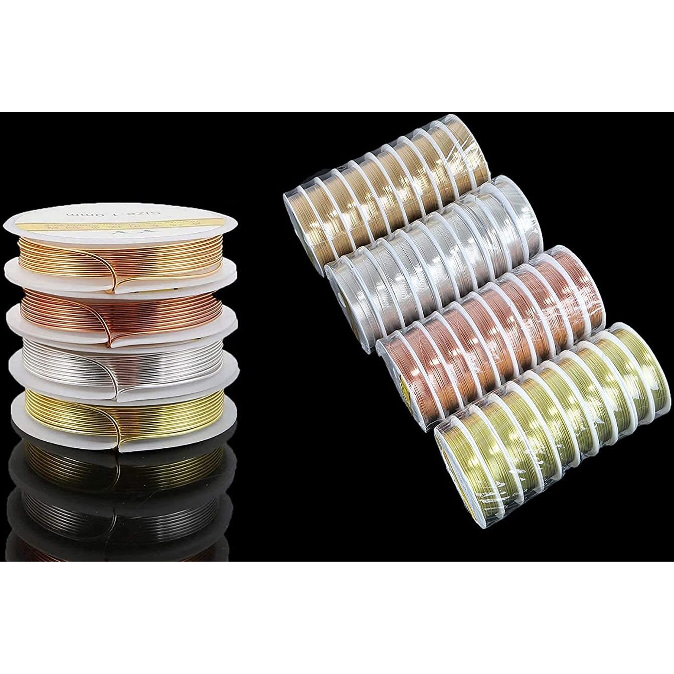 Diy Crafts 1 Roll Pack, 0.4Mm Gold, New 0.3/0.4/0.5/0.6/0.8/1Mm Silver Gold Copper Wire Craft Beads Rope Beading Wire For Bracelet Necklac (1 Roll Pack, 0.4Mm Gold)