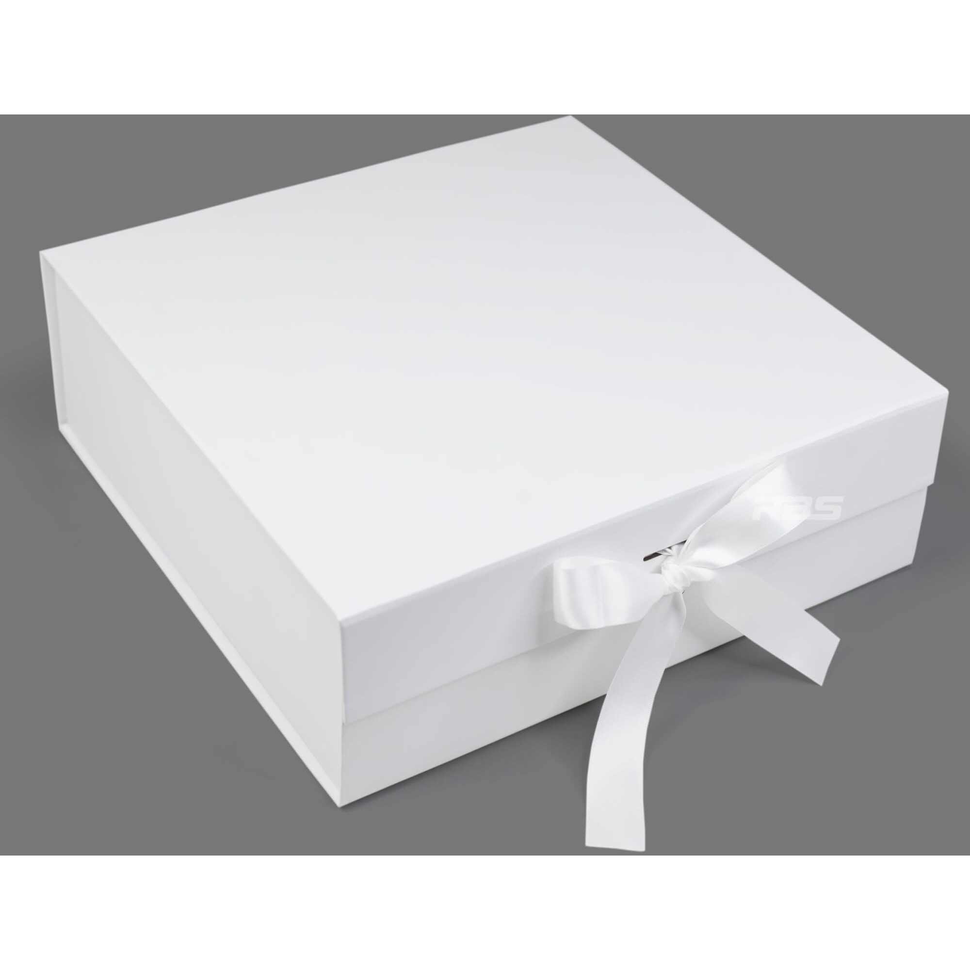 Rbs- Large White Gift Box (1 Pack) Gift Boxes For Packaging All Occasions (34 X 33 X 10Cm) Gift Boxes For Gifting With Ribbon Holds Upto 10 Kg, Reusable Gift Packing Box (Large White)