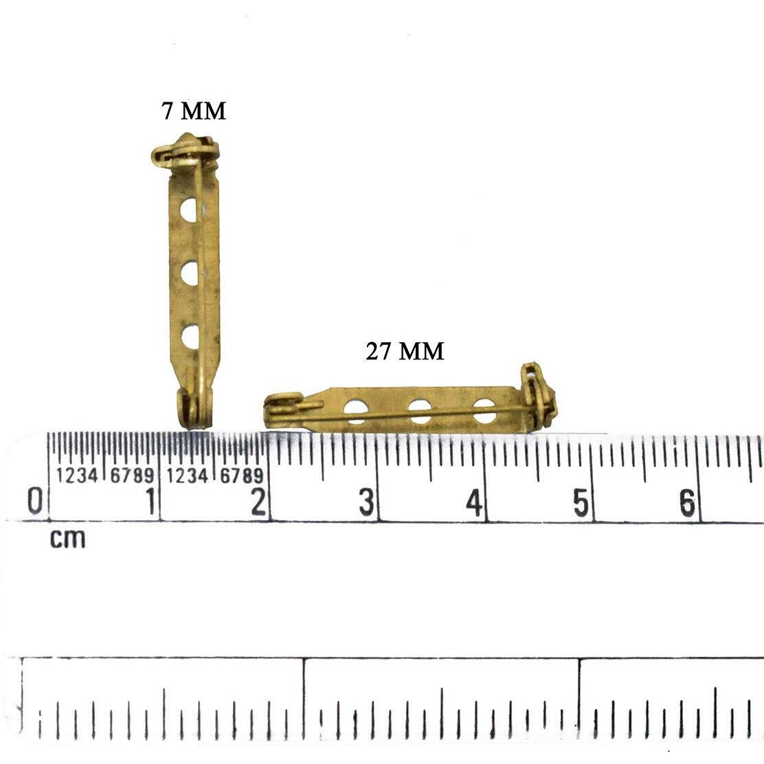 Embroiderymaterial Three Hole Brooch Clasps Jewellery Findings For Jewellery Making (20 Pieces, 7X27Mm)