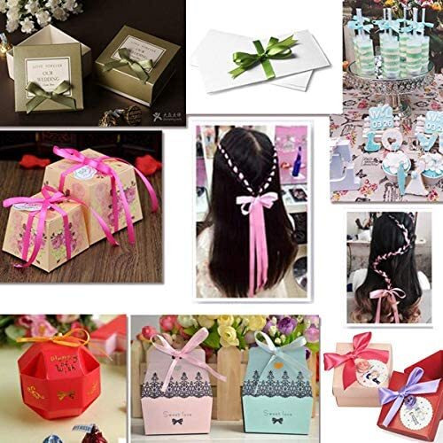 Diy Crafts 50 Meter, Random Sizes Colour, Non Fading Satin Polyester Ribbon Random Colour & Size (50 Meter, Random Sizes Colour)