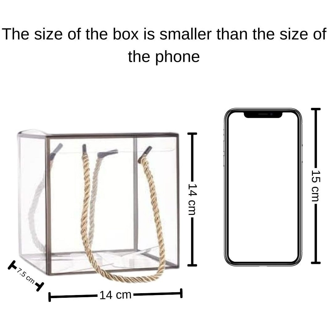 Satyam Kraft 6 Pcs Transparent Gift Boxes | Hamper Box For Her/Him, Return Gifts, Baby Shower, Engagement, Birthday, Party, Festive Gifting, Premium Packaging (Black,14 X 14 Cm)