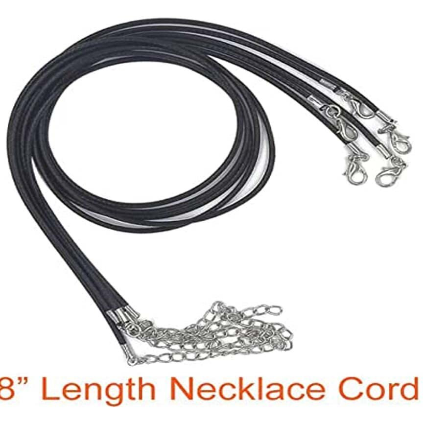 Diy Crafts 2 Pcs, Black With Pendant, Tibetan Pendent + Black Waxed Necklace Cord With Lobster Clasp Bulk For Bracelet Making Necklaces Jewelry (2 Pcs, Black With Pendant)