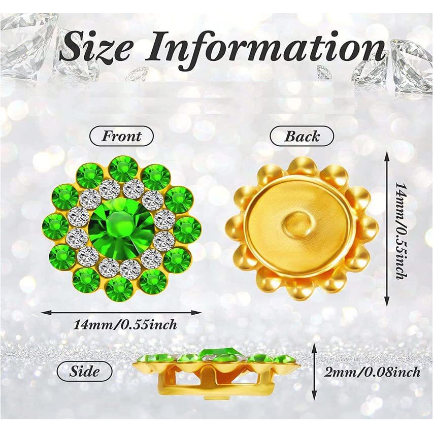 Diy Crafts 75 Pcs, Mix, Flower Buttons With Rhinestones Sew On Flower Embellishments 0.5 Inch Crystal Glass Beads Buttons Flatback Rhinestone Buttons For Jewelry Making Diy Craf (75 Pcs, Mix)