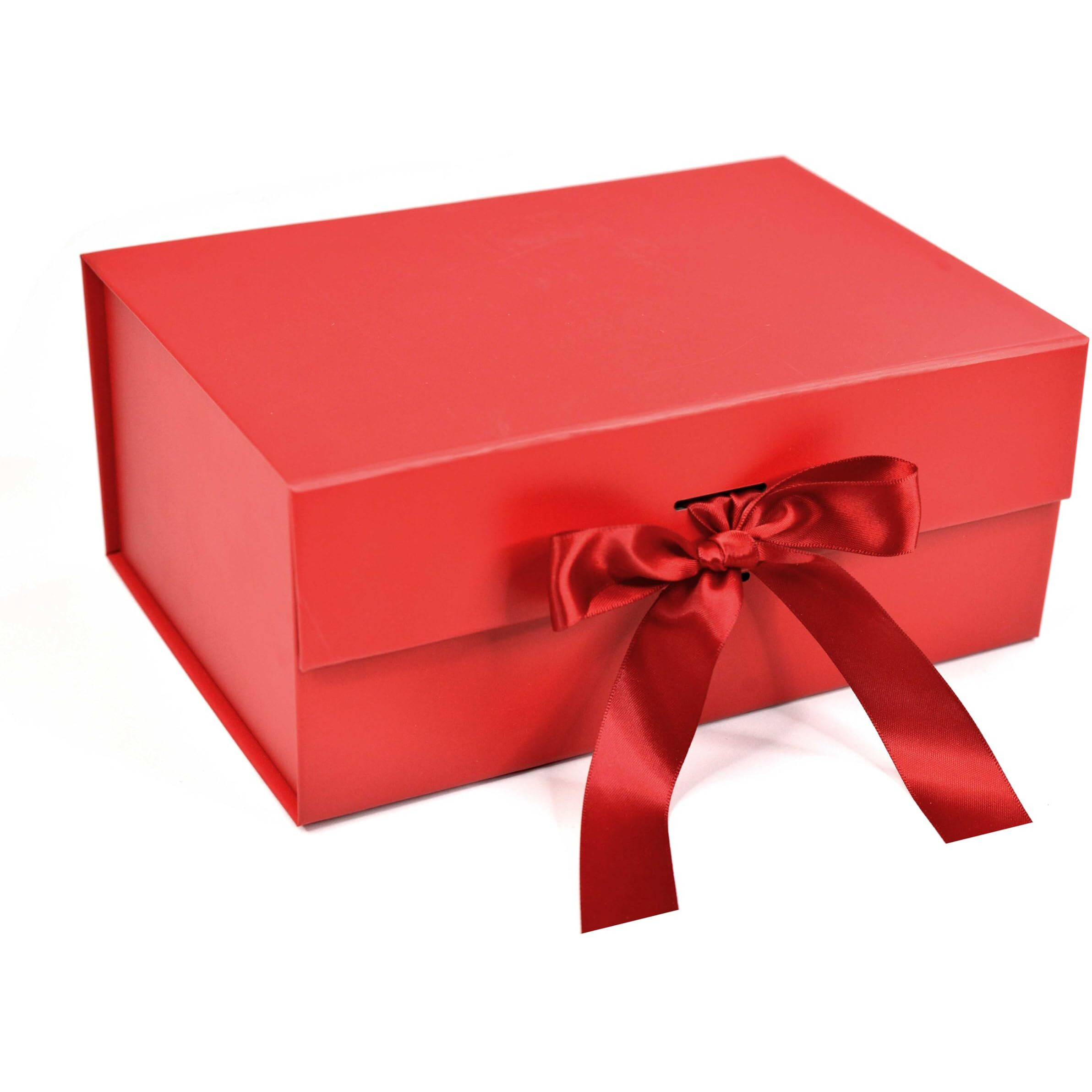 Rbs - Red Gift Box For Packing 23 X 16 X 10Cm Readymade Empty Gift Boxes For Gifting (1 Pack) Birthday Gift Boxes For Presents Holds Upto 5Kg Gift Hamper Box (Solid Red)