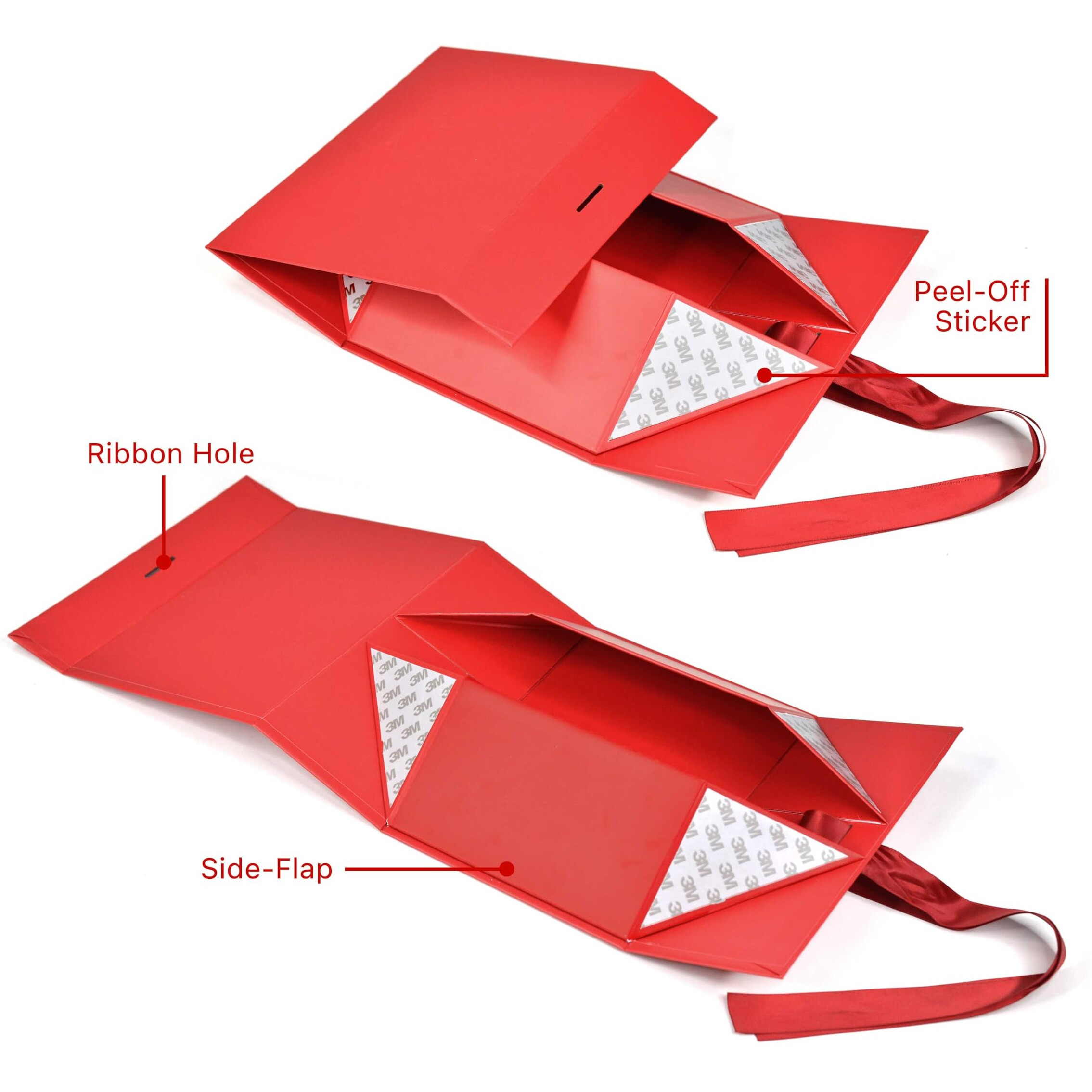 Rbs - Red Gift Box For Packing 23 X 16 X 10Cm Readymade Empty Gift Boxes For Gifting (1 Pack) Birthday Gift Boxes For Presents Holds Upto 5Kg Gift Hamper Box (Solid Red)