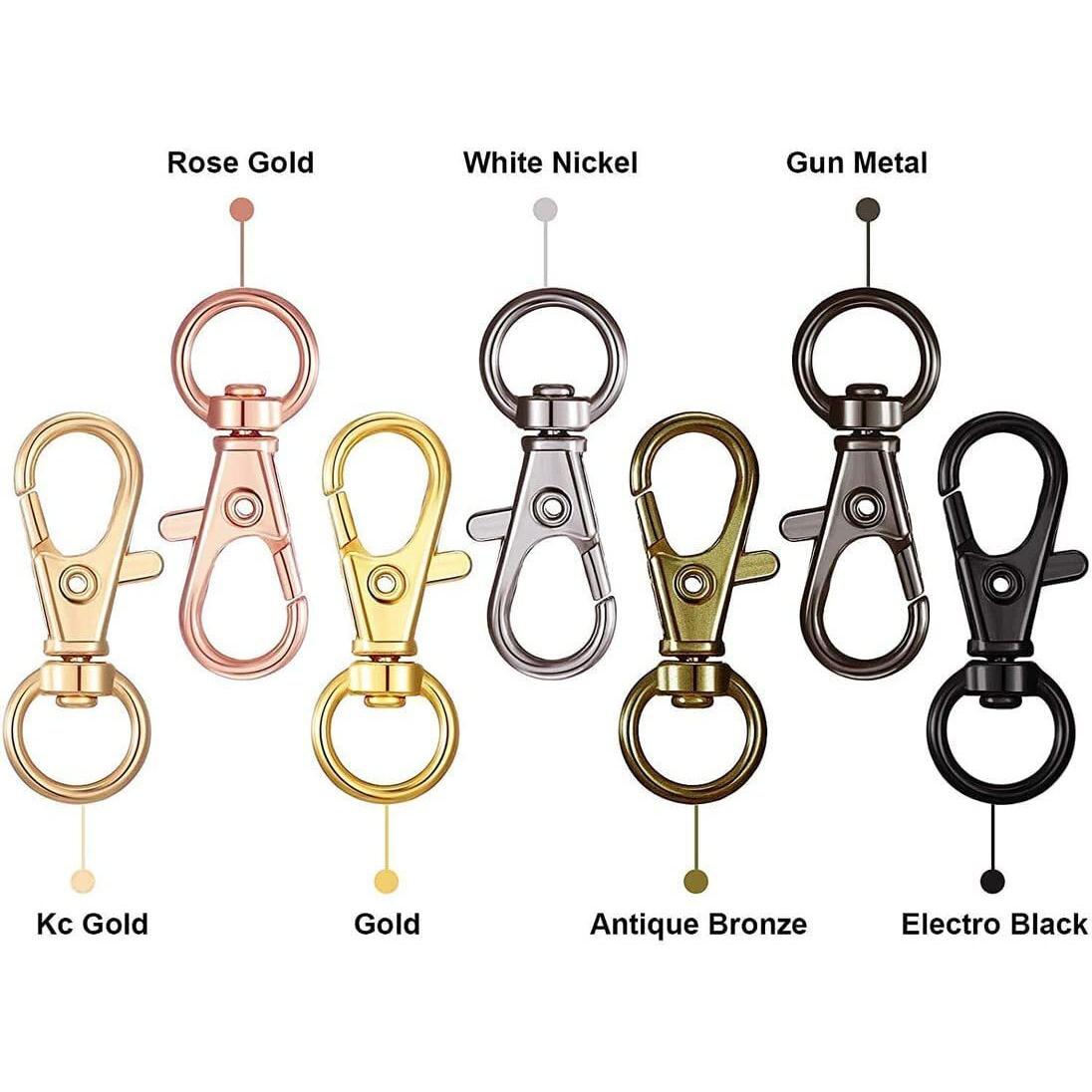 Diy Crafts 5 Pcs, Nickel Silver, 5 Pcs, Swivel Clasps Lanyard Snap Hooks Keychain Clip Hook Metal Lobster Claw Clasps Swivel Lanyards Snap Hooks Strap Lanyard Clips For Keychain(5 Pcs, Nickel Silver)