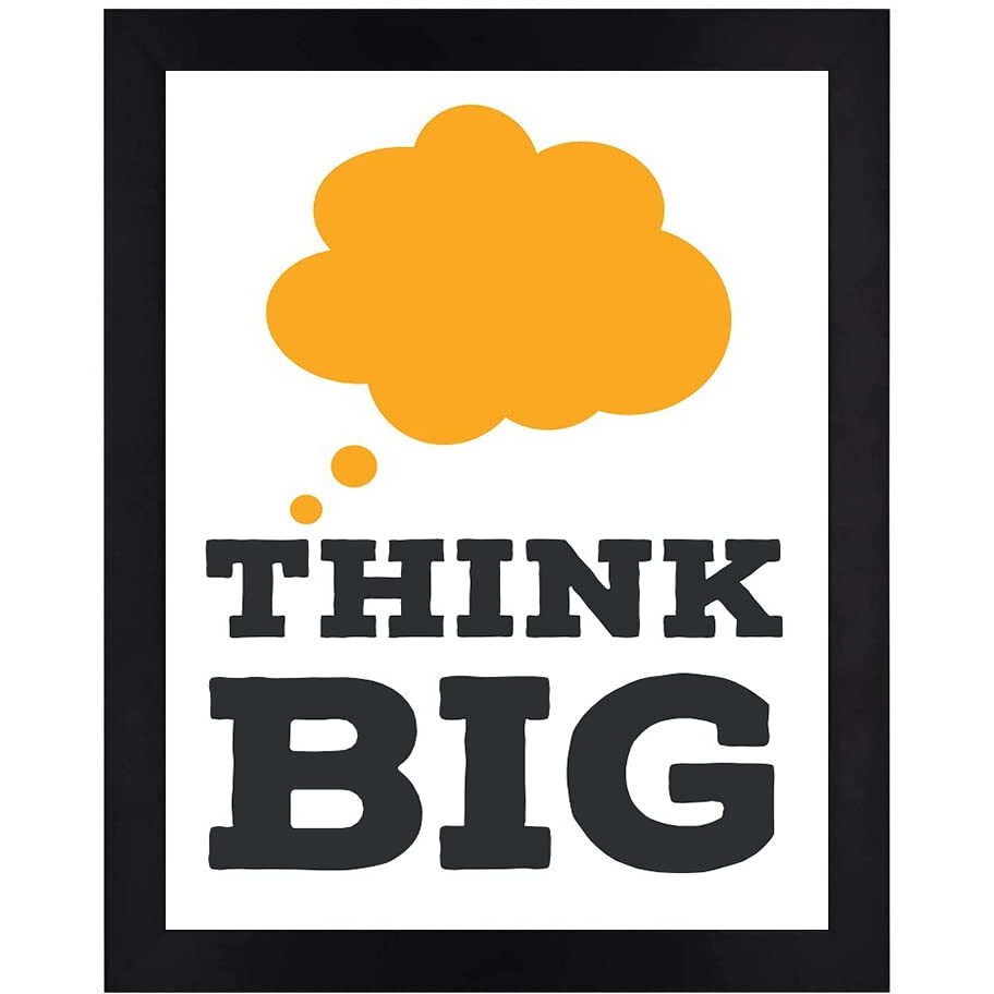 Interio Crafts Think Big Motivational Framed Poster For Office And Home Decoration-Inspirational Framed Poster For Office (Frame Size 13&quotX10" Inches)