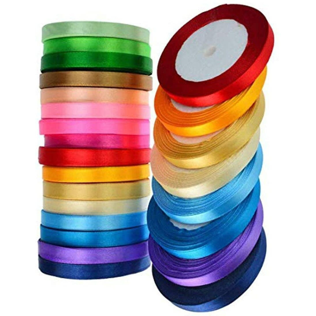 Diy Crafts 50 Meter, Mixed Colour, Ribbon For Crafts 100 Yards 1/4&quot Satin Ribbon Set Gift Package Wrapping, Hair Bow Clips & Accesso(50 Meter, Mixed Colour)