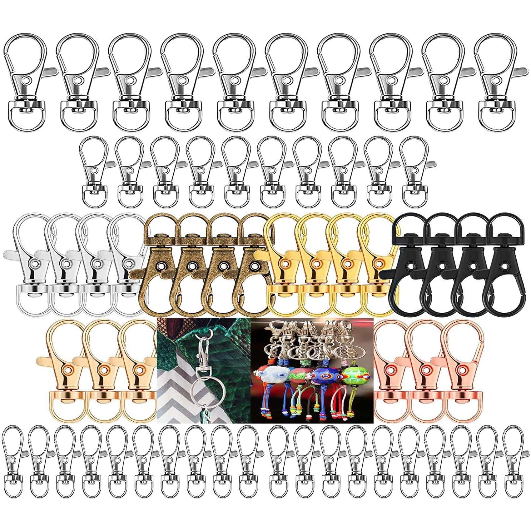 Diy Crafts Pack Of 50 Pcs, Silver Colour, Key Chain Clip Hooks, Swivel Clasps Lanyard Snap Hook, Keychain Hooks(Pack Of 50 Pcs, Silver Colour)