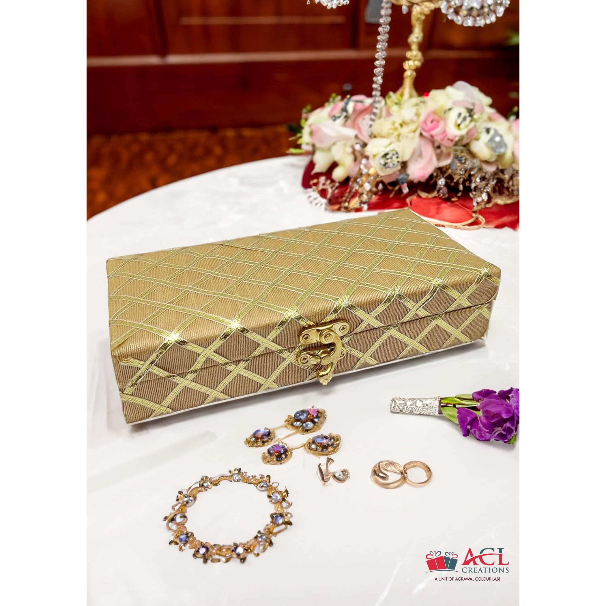 Acl Creations Engineered Wood Decorative Cash Box, Shagun Box, Gift Box, Jewellery Box, Money Box Envelop Wedding Gift Assorted Color (3)