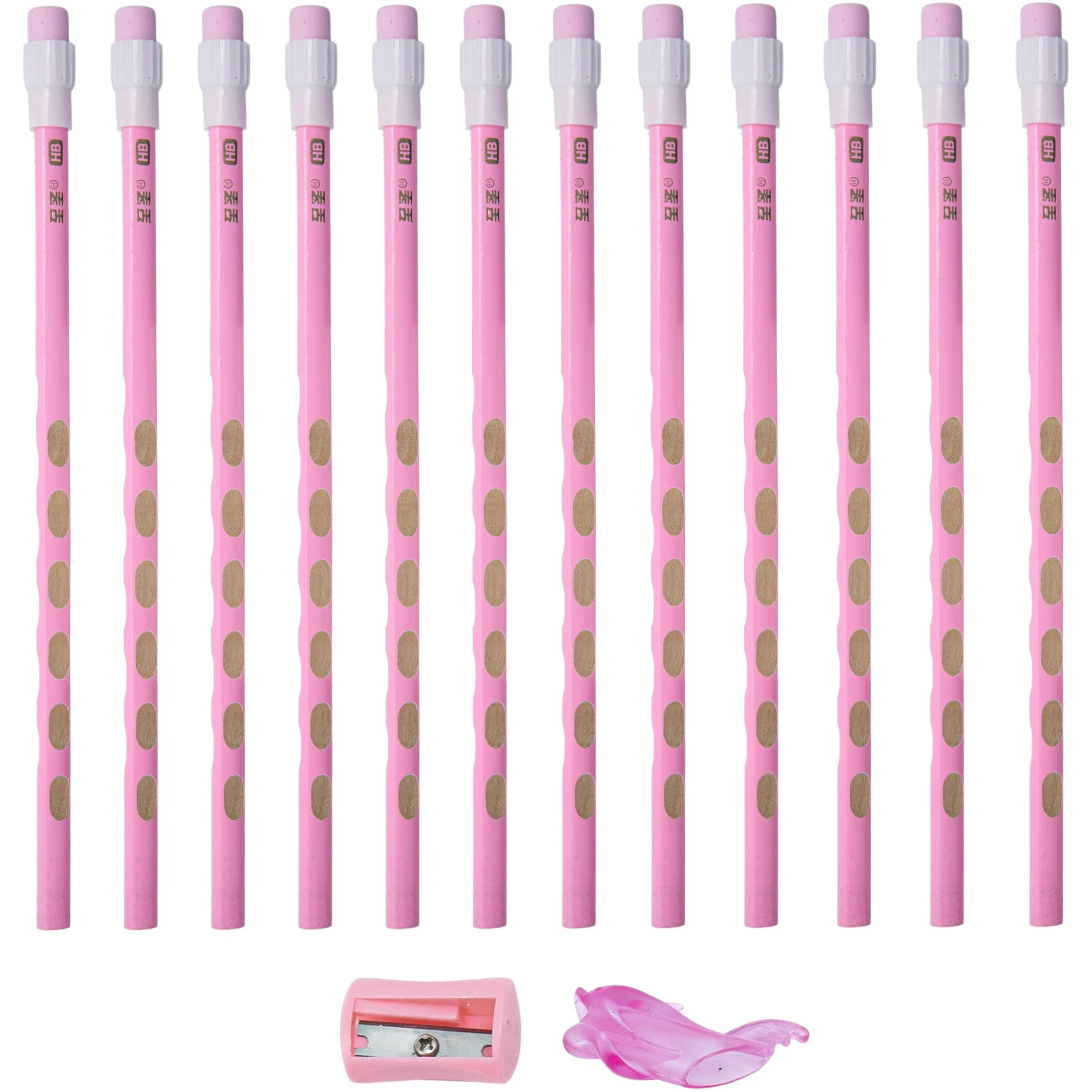 On Shoppy (Label) Dongdong Dark 12 Pencil Set For Sketching, Writing And Crafting For Children With Sharpner And Grips (Pack Of 1)