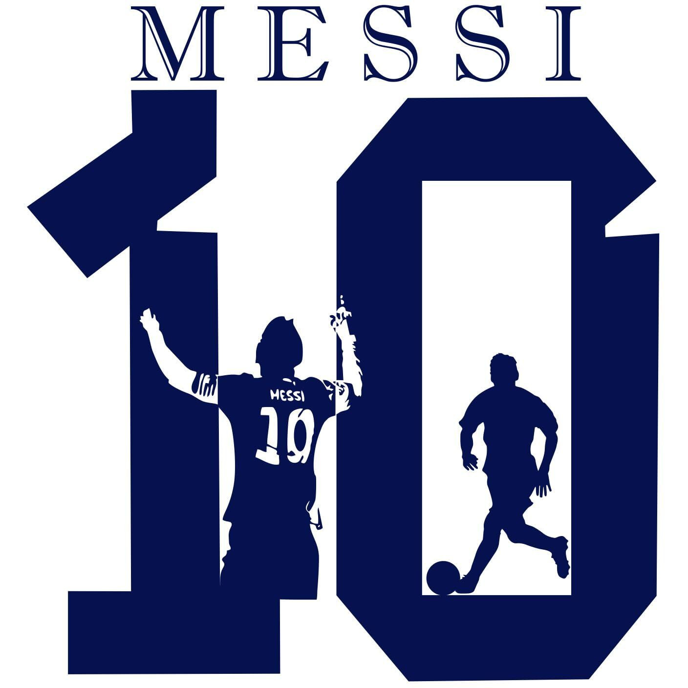 Sticker Yard Messi Art Decor Kids Room Decor, Hall Decor, Kitchen Decor, Living Room Decor,Bedroom Decor Vinyl Wall Sticker,Multicolor (Standard Size -40X43Cm)