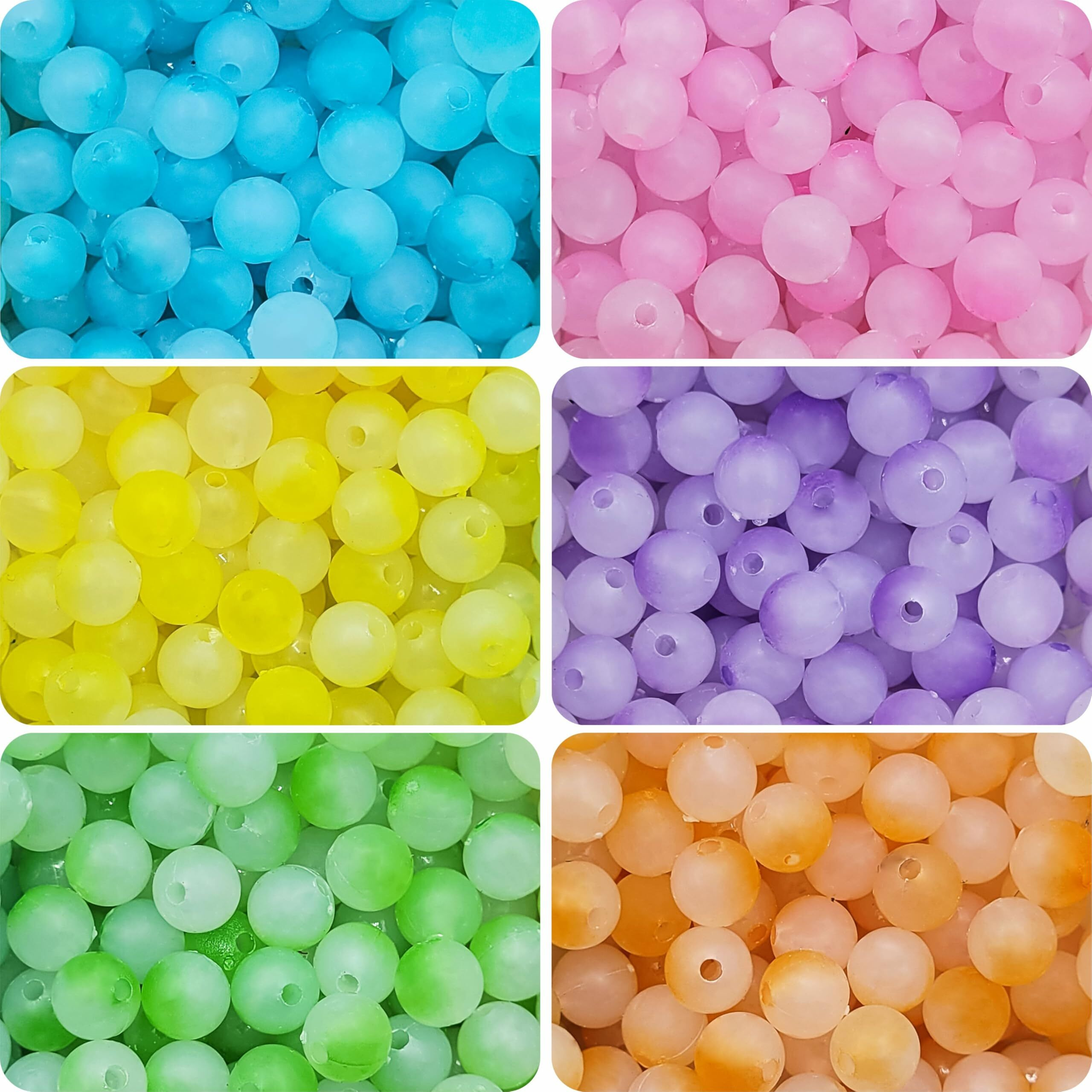Indikonb Double Shade Acrylic Plastic Bead | Multicolour Dual Tone Candy Beads For Bracelet & Jewellery Making | 8Mm Shiny Beads