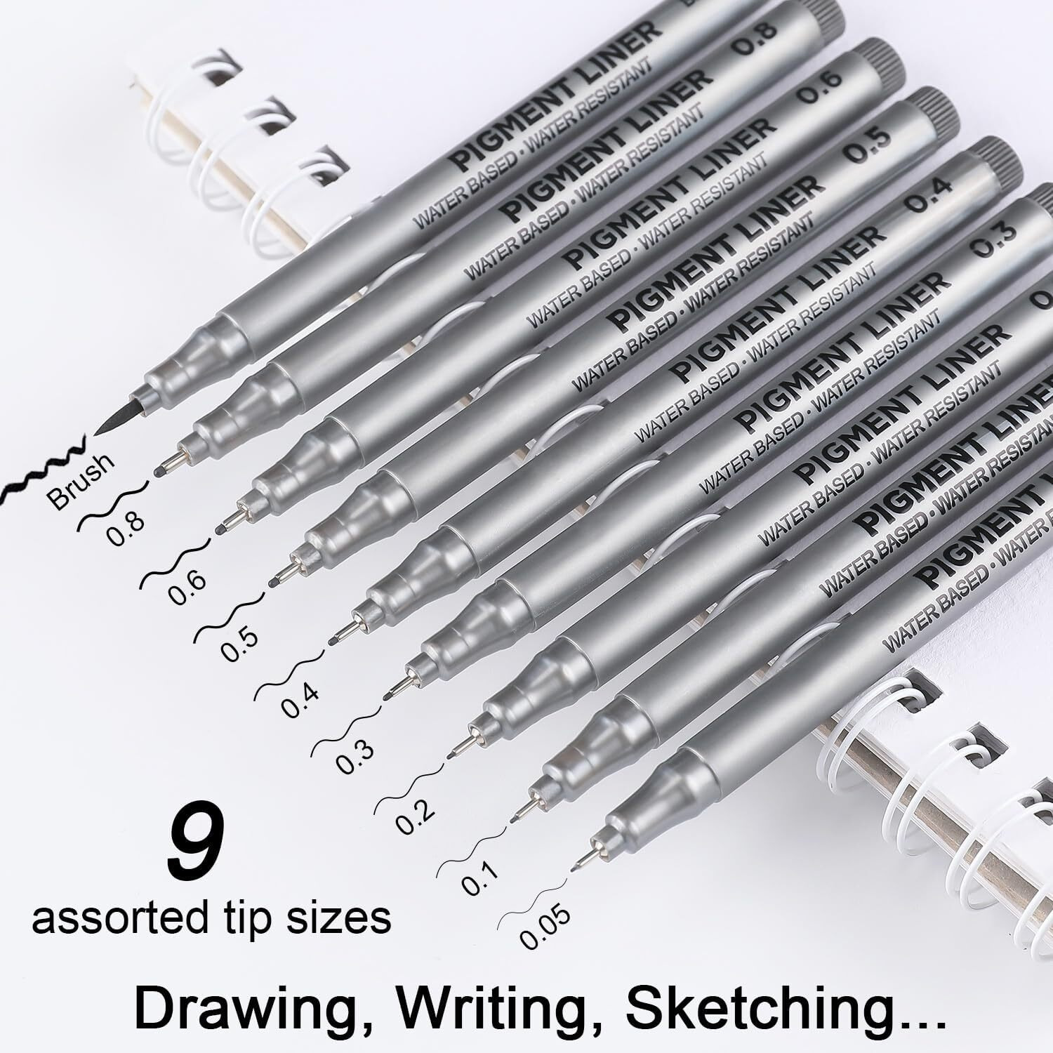 EsKube Black Fineliner Micro-Pen - Waterproof Archival Ink Micro Fine Point Drawing Pens For Sketching Anime Manga Comic Artist Illustration Bullet Journaling Technical Drawing Scrapbooking