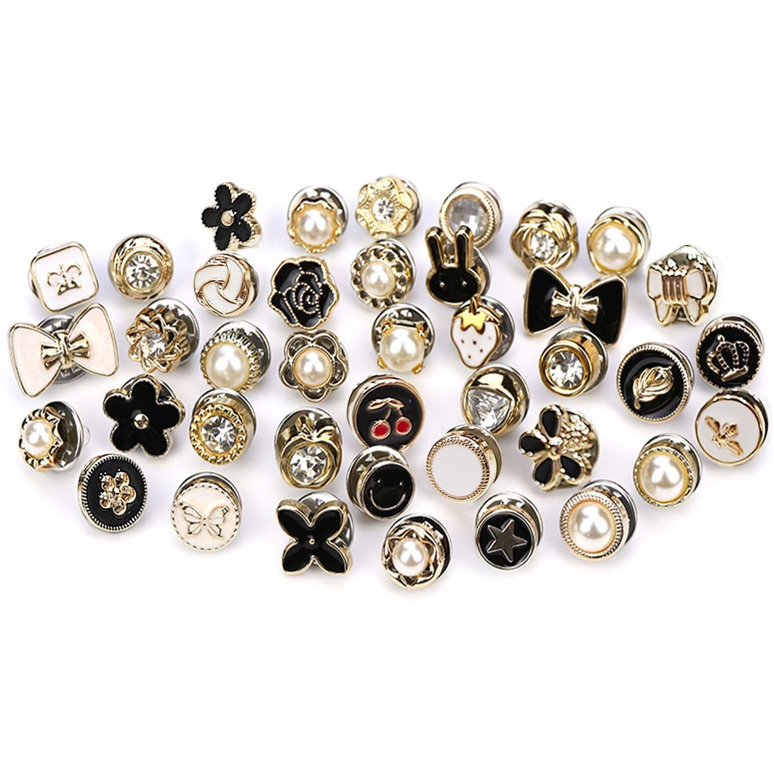 Tshaoun 40 Pcs Women Shirt Brooch Safety Pins, Cover Up Invisible Buttons, Prevent Accidental Exposure For Dresses, Shirts, Cardigans
