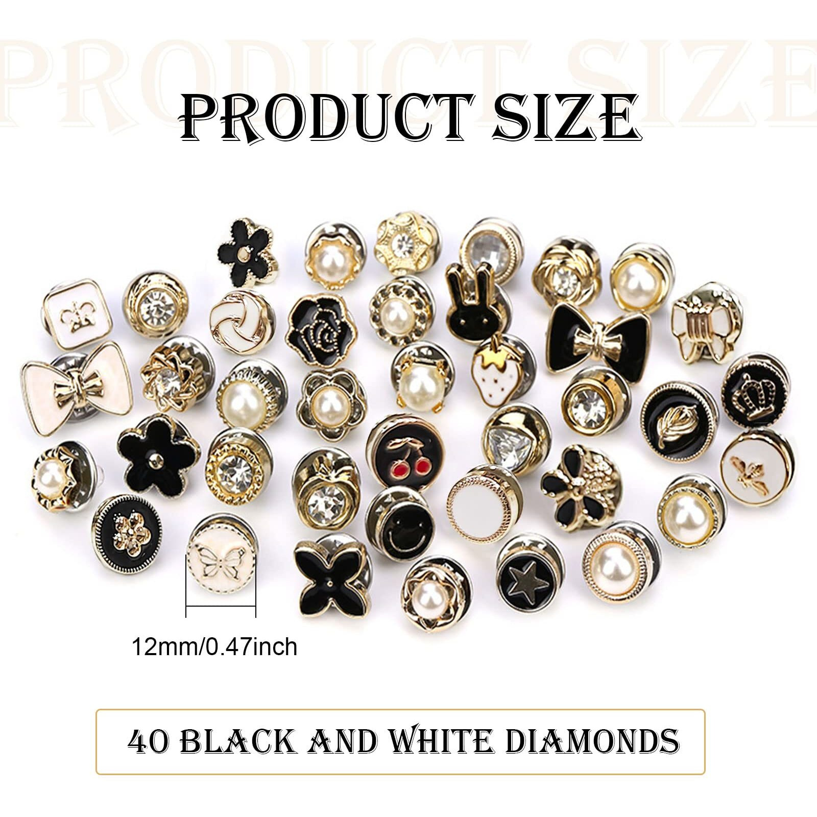 Tshaoun 40 Pcs Women Shirt Brooch Safety Pins, Cover Up Invisible Buttons, Prevent Accidental Exposure For Dresses, Shirts, Cardigans