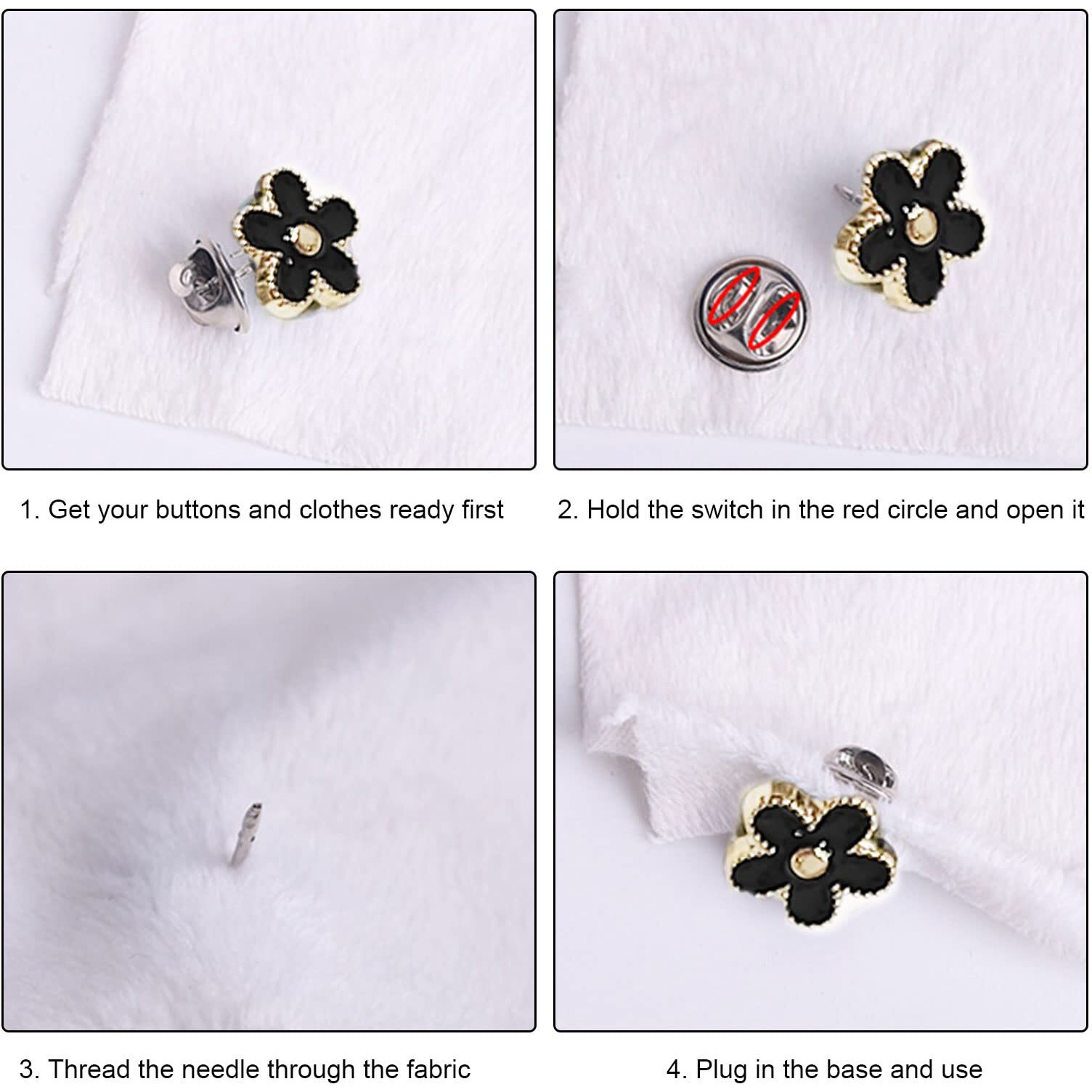 Tshaoun 40 Pcs Women Shirt Brooch Safety Pins, Cover Up Invisible Buttons, Prevent Accidental Exposure For Dresses, Shirts, Cardigans