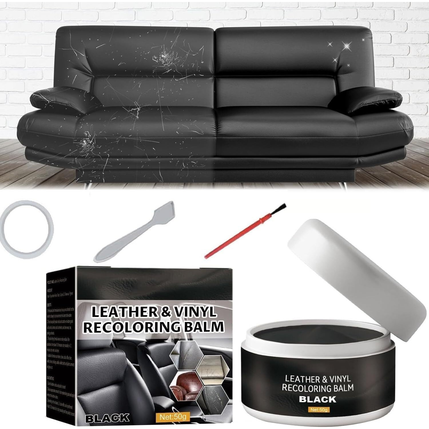 Leather Balm, Leather Scratch Repair, Leather Color Restorer, Protects From Drying & Cracking, Enhance Life Of Leather, Leather Revivor.