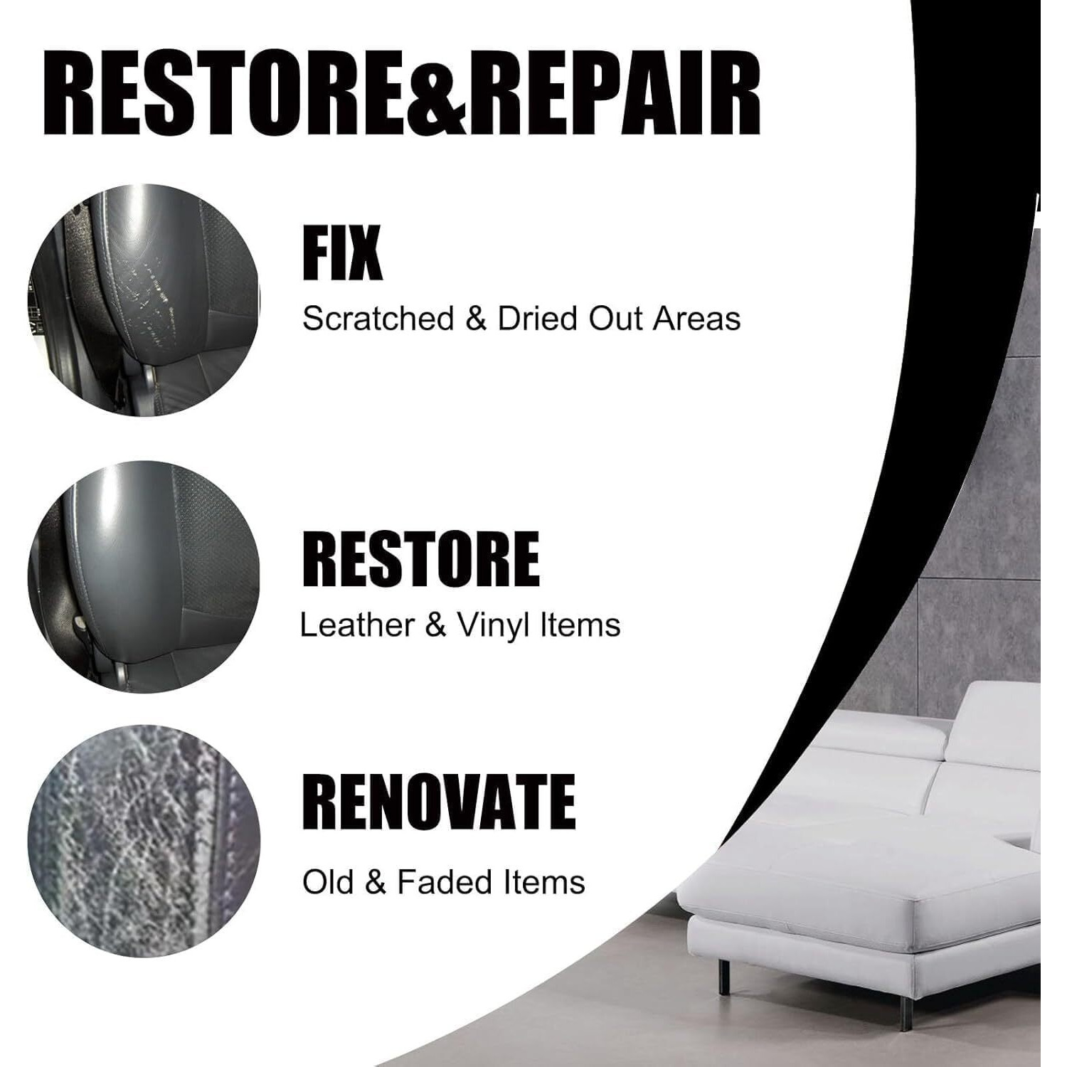 Leather Balm, Leather Scratch Repair, Leather Color Restorer, Protects From Drying & Cracking, Enhance Life Of Leather, Leather Revivor.