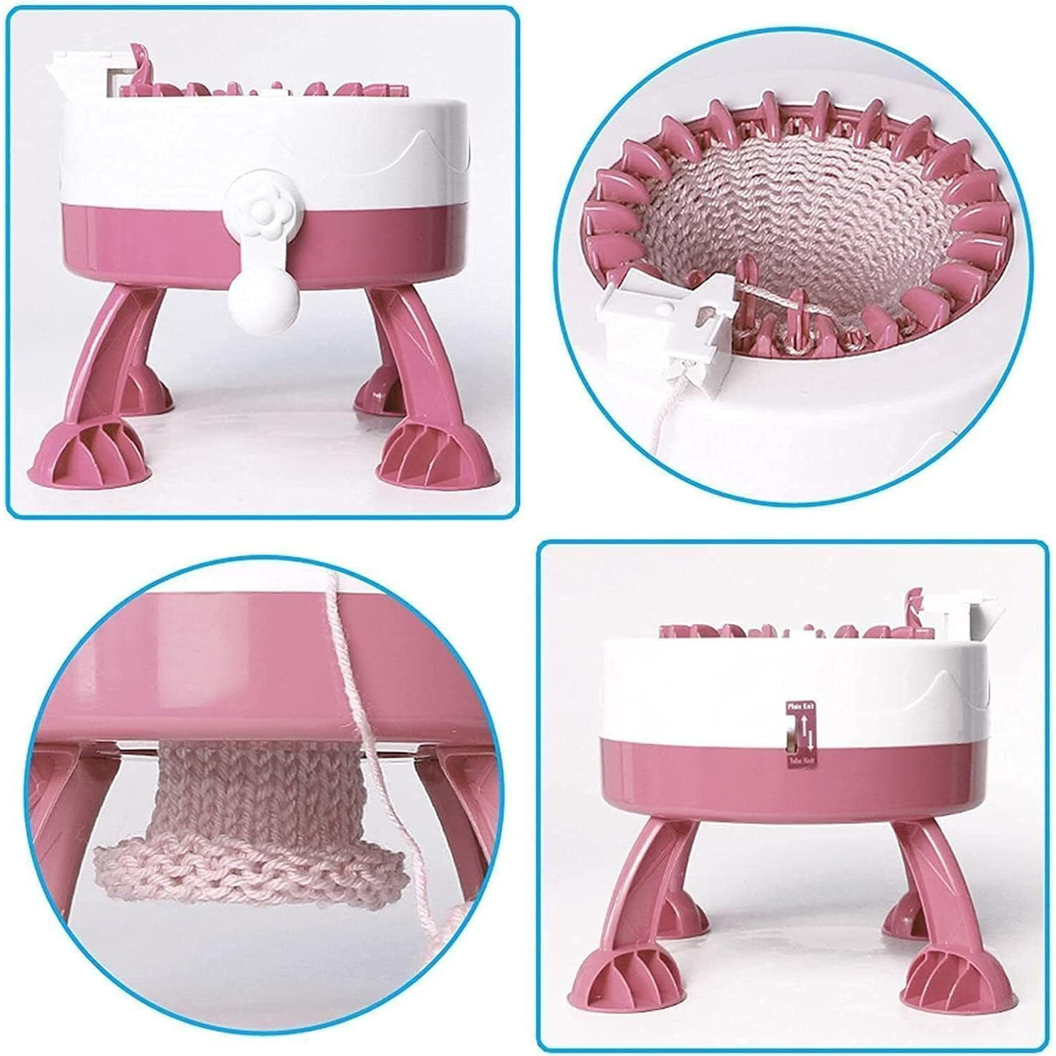 Exomoon Knitting Machine, 22 Needles Smart Weaving Loom Knitting Board Rotating Double Knitting Loom Machine, Knitting Board Rotating, Double Knit Loom For Sock/Hat, Weaving Loom