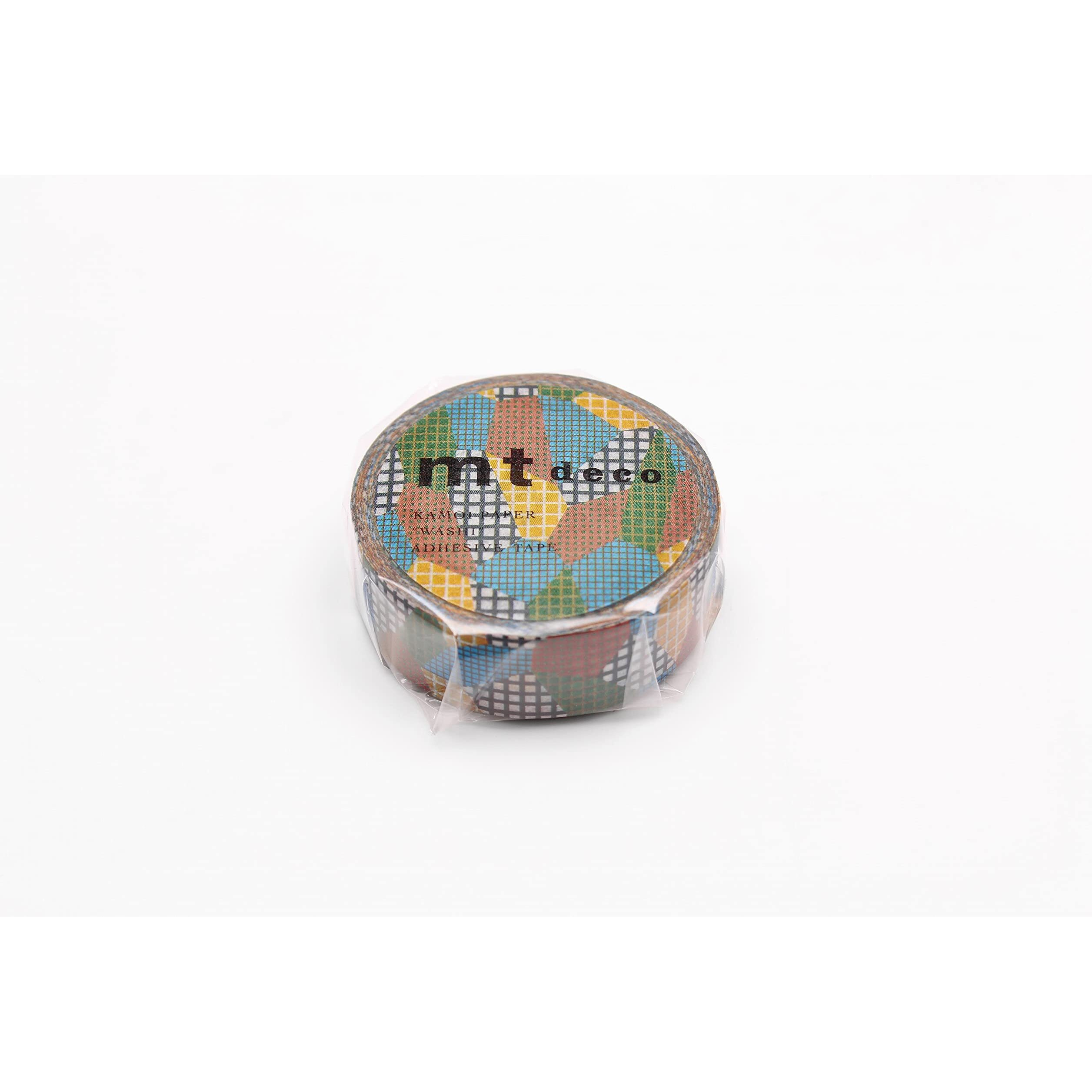 Mt Washi Masking Tape Borders, 15 Mm X 7 Mtrs Shade - Separate Check Dull Tone, (Pack Of 1)