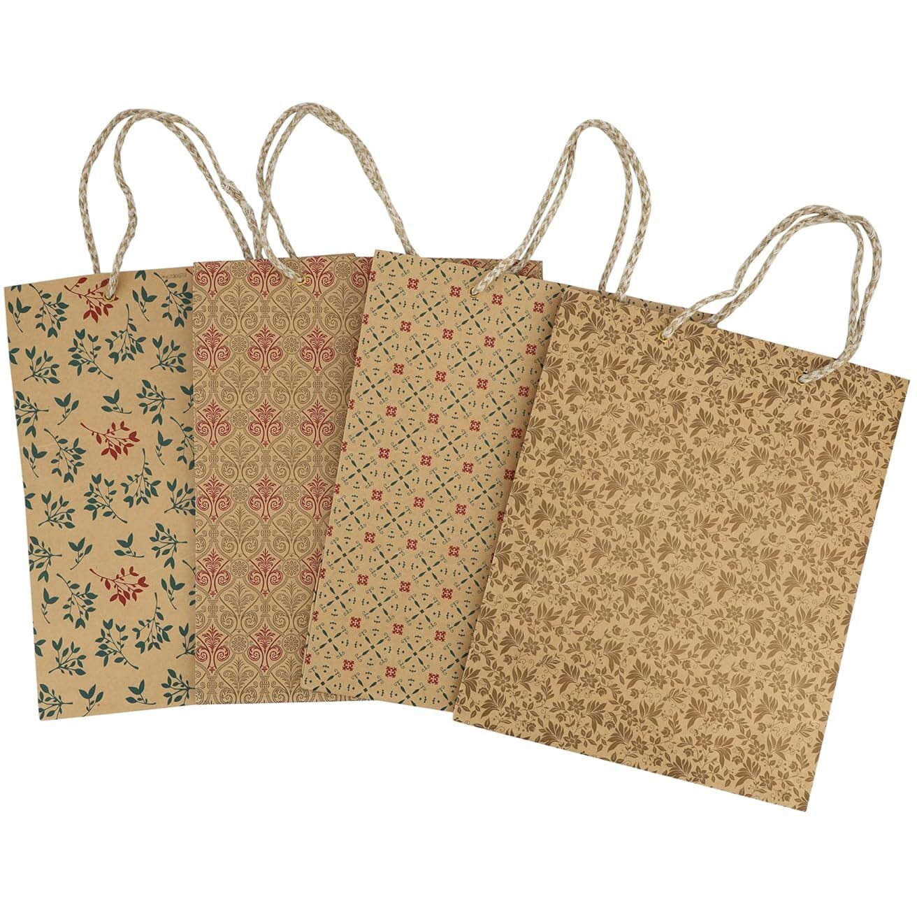 Swhf Gift Bags - Stylish Printed Paper Bags For Gifting - Durable Carry Bags For Gifting, Birthdays, Weddings, Shopping & Return Gift Bags Large - 13X10X5 Inches (Multicolor, Pack Of 4)