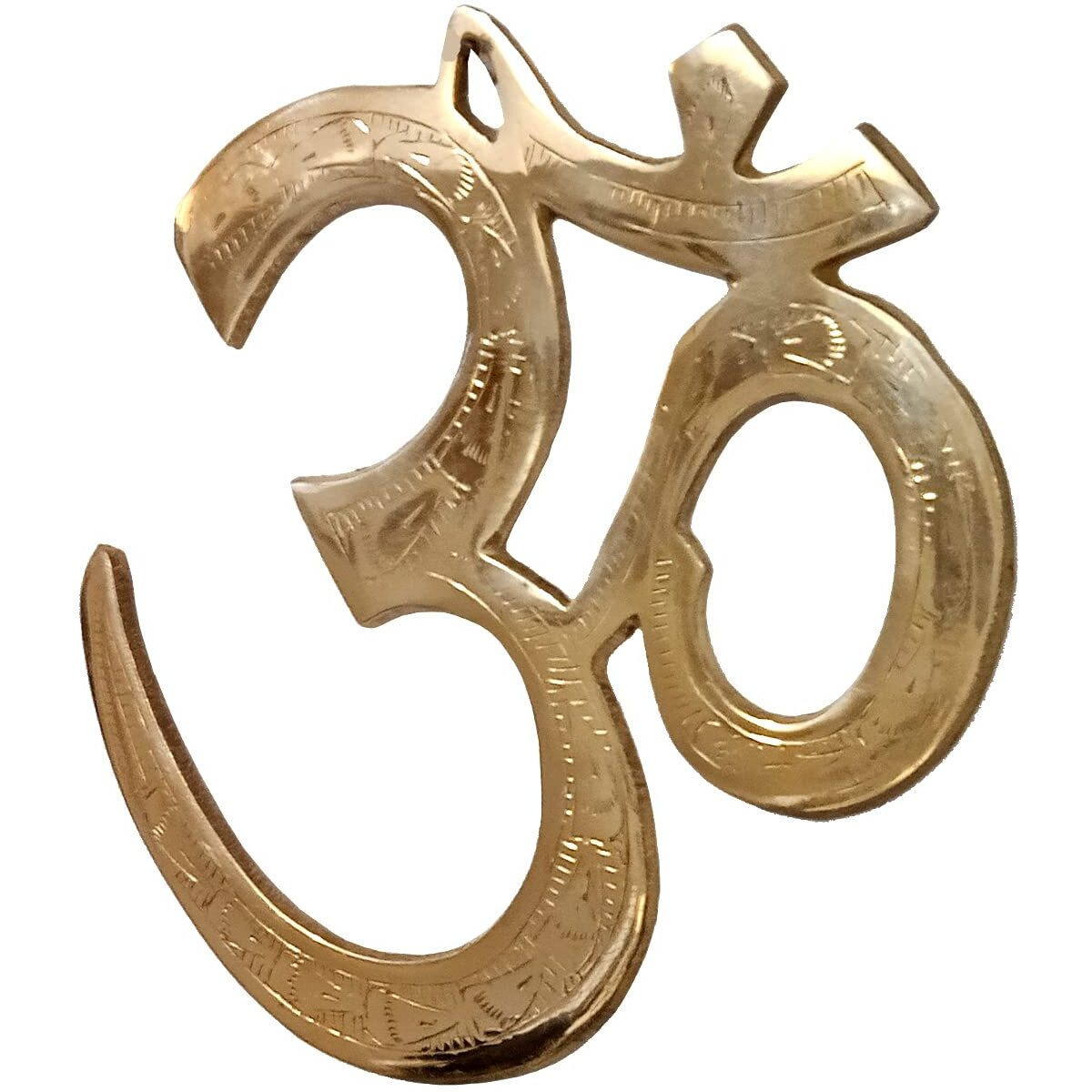 Purpledip Brass Wall Hanging Om Aum Spiritual Meditation Chant, Gold (12576)