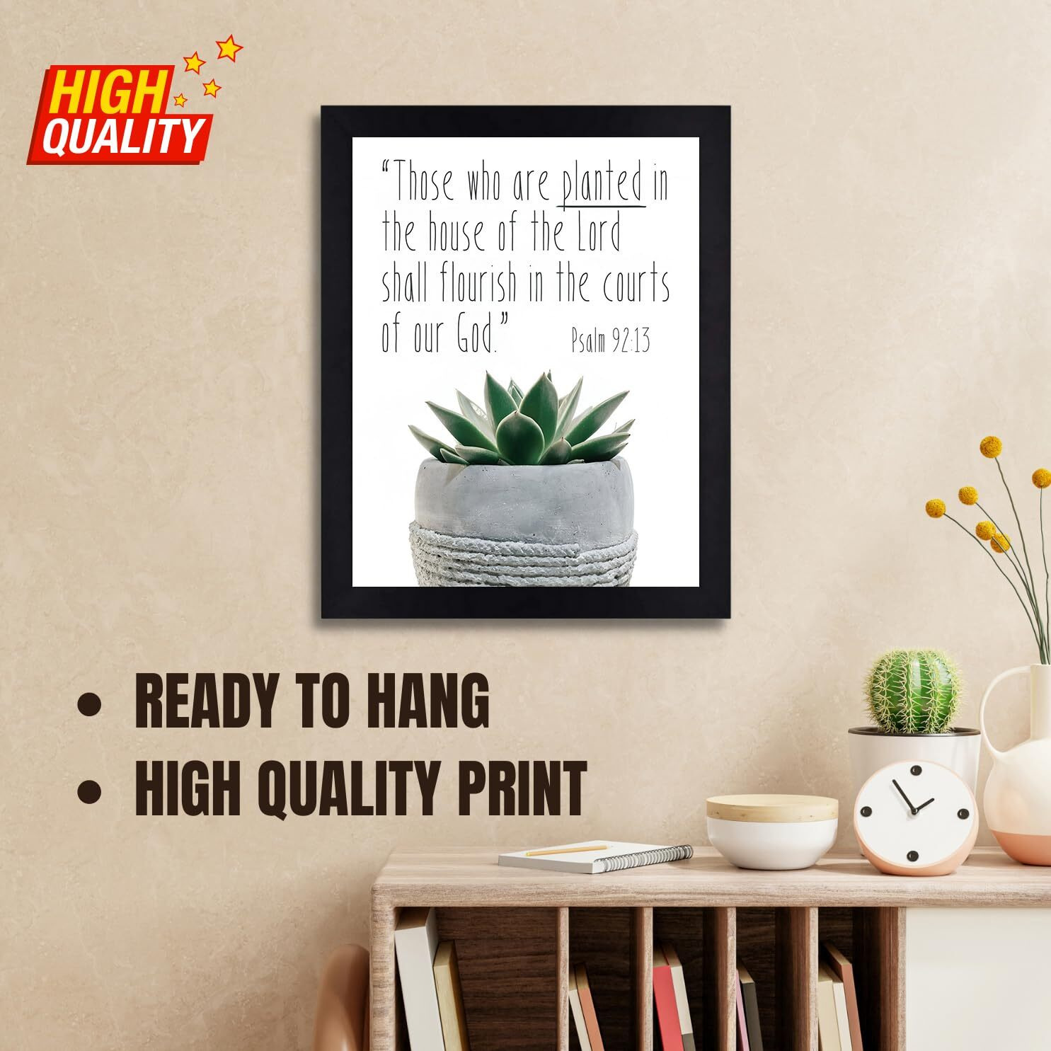 Interio Crafts Pslam 9213 Bible Verse Wall Frame - Jesus Quotes Wall Frames - Christmas Quotes Wall Frames(Synthetic Wood, Black)