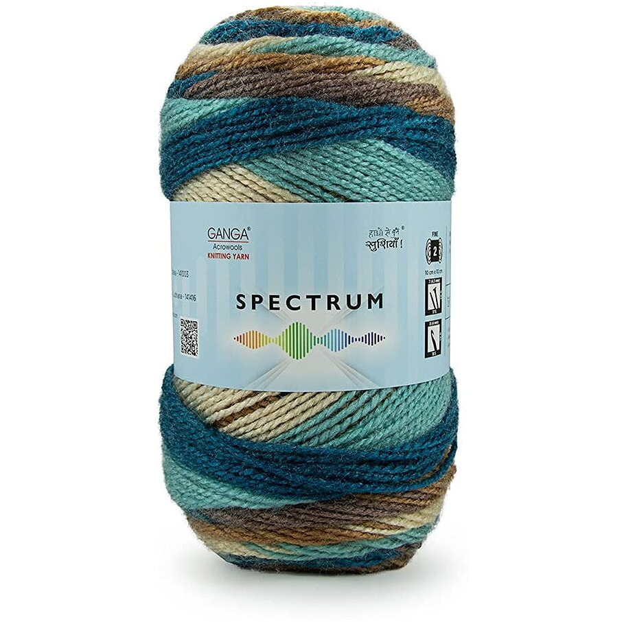 Ganga Soft N Smooth Ombre Intelligent Dk Weight Yarn With Super Soft And Smooth Texture, Comes With An Ombre Effect In White Blue Colour Wool Ball (200 Grams) Suitable For Both Knitting And Crocheting