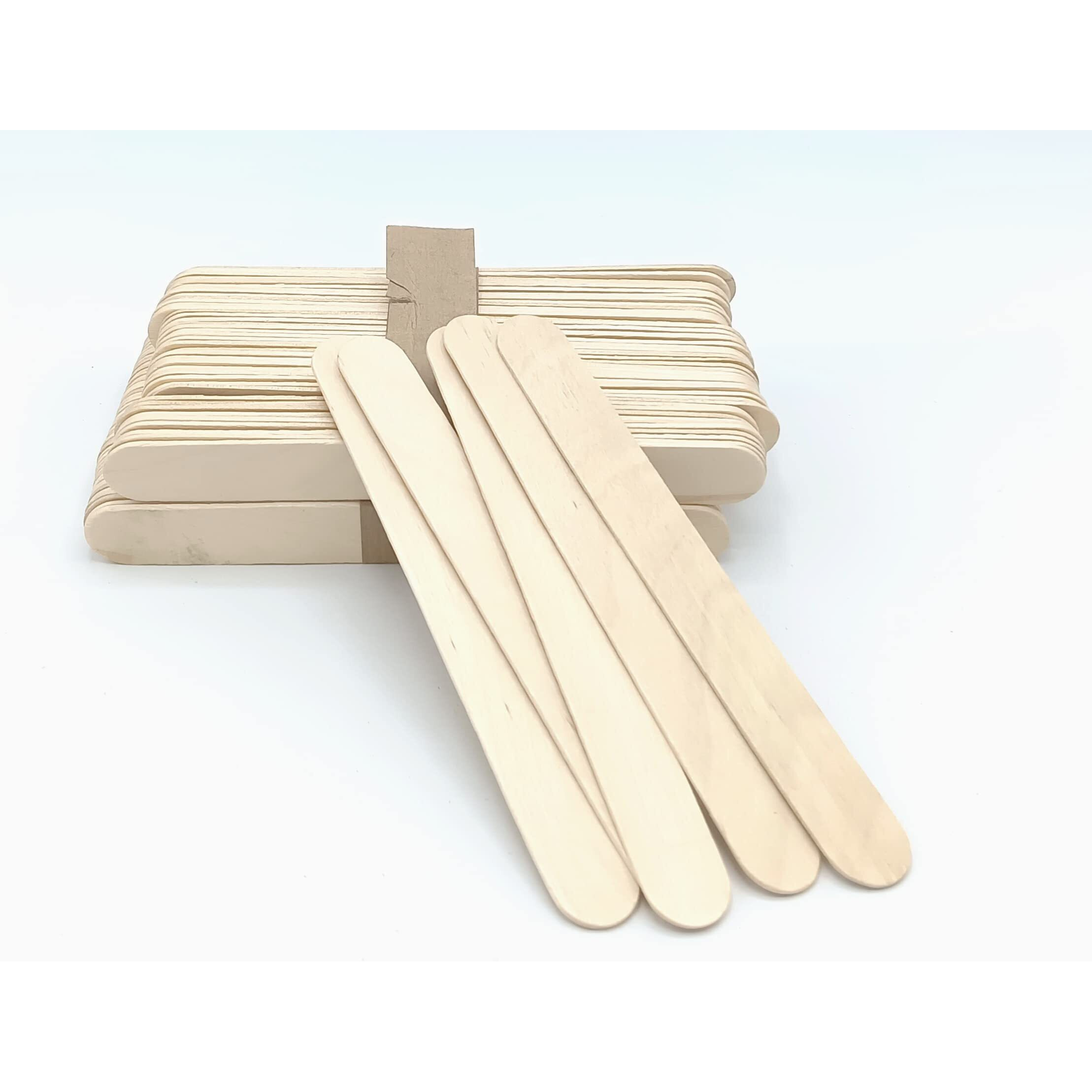 Gold Leaf Wooden White Ice Cream Sticks For Ice Cream Making,School Craft And Art Porject Work Ice Cream Sticks Big (Pack Of 100Pcs)