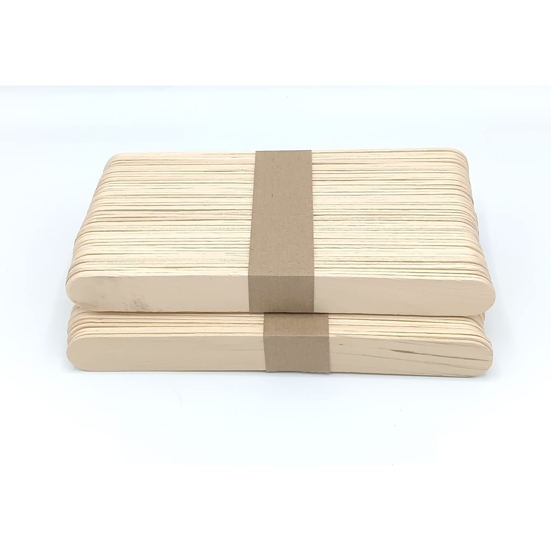 Gold Leaf Wooden White Ice Cream Sticks For Ice Cream Making,School Craft And Art Porject Work Ice Cream Sticks Big (Pack Of 100Pcs)