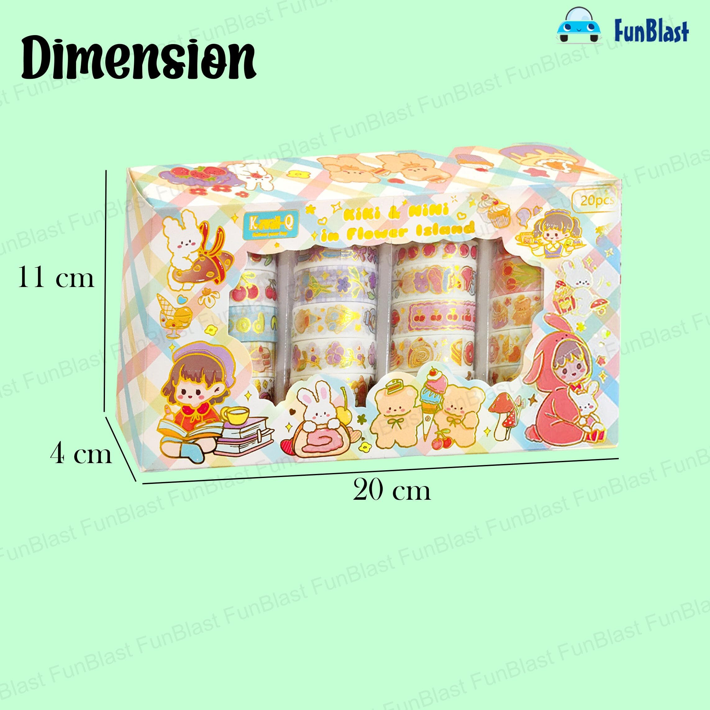 Funblast Washi Tape Set  Washi Tapes For Journal, Kawaii Stationery, Japanese Washi Tape, Decorative Masking Tape, Stylish Designer Tape Set