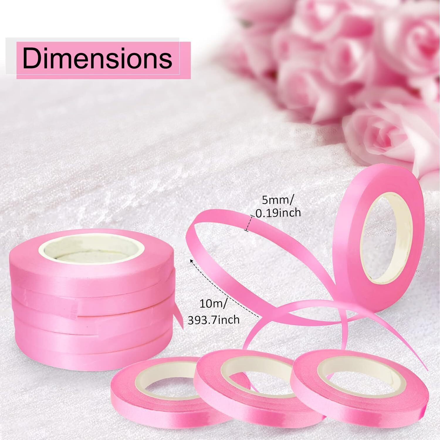 Zyozique 12 Pcs Curling Ribbons For Balloons 10Meter -Each Roll Colour Balloon Curling Ribbon For Wedding Birthday Gift Wrapping Party/Curling Ribbons For Balloons Decoration - (Pink)