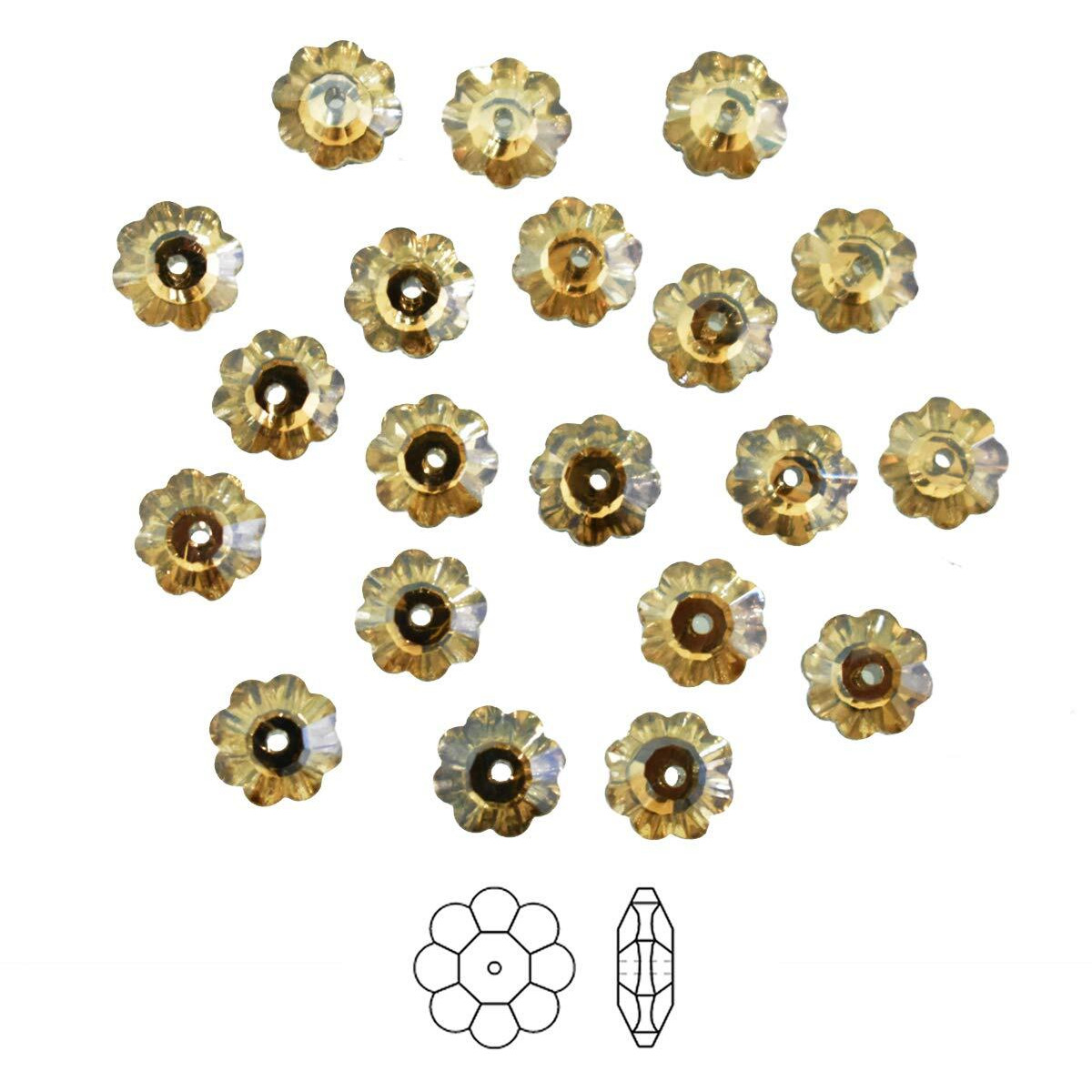 Embroiderymaterial Jewellery Making Sew On Crystals Buttons Flower Shape (25 Pieces)