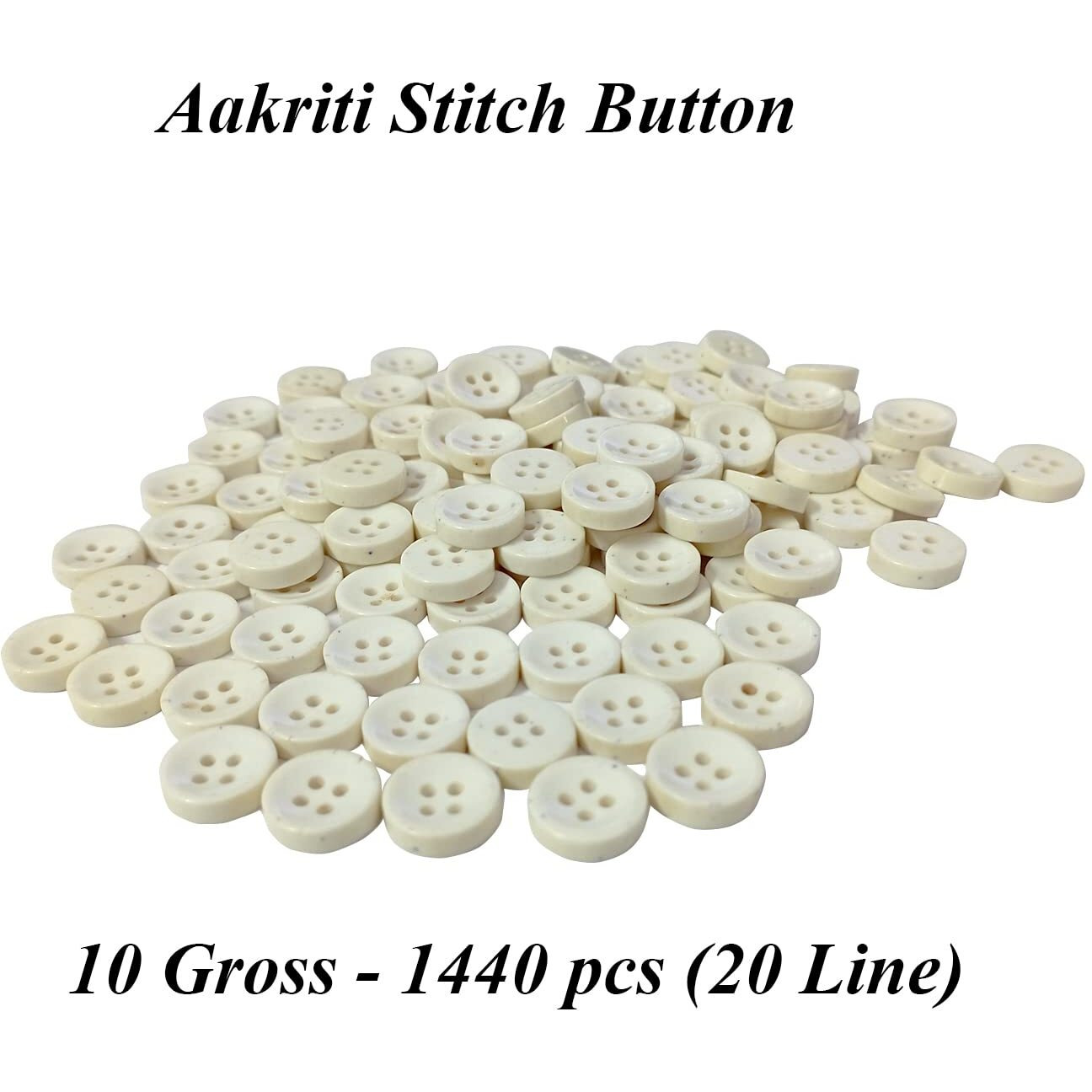 Aakriti 1/2 Inch (12.7Mm) Off-White Flatback Buttons For Sewing, Crafting, And Diy Projects  Pack Of 1440 Pieces (10 Gross)