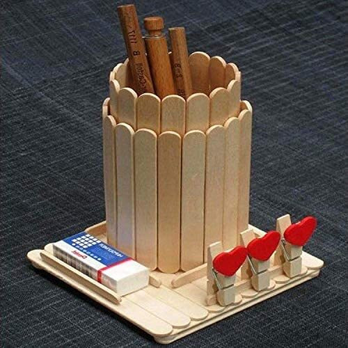 Lazybeee Wooden Ice Cream Sticks For Art & Craft (500 Pieces, 15X2Cm) White