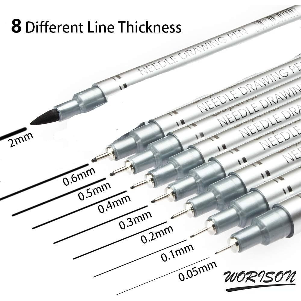 Worison 8Pc Needle Drawing Pen Set For Sketching, Anime, Manga, Artist Illustration And Journaling