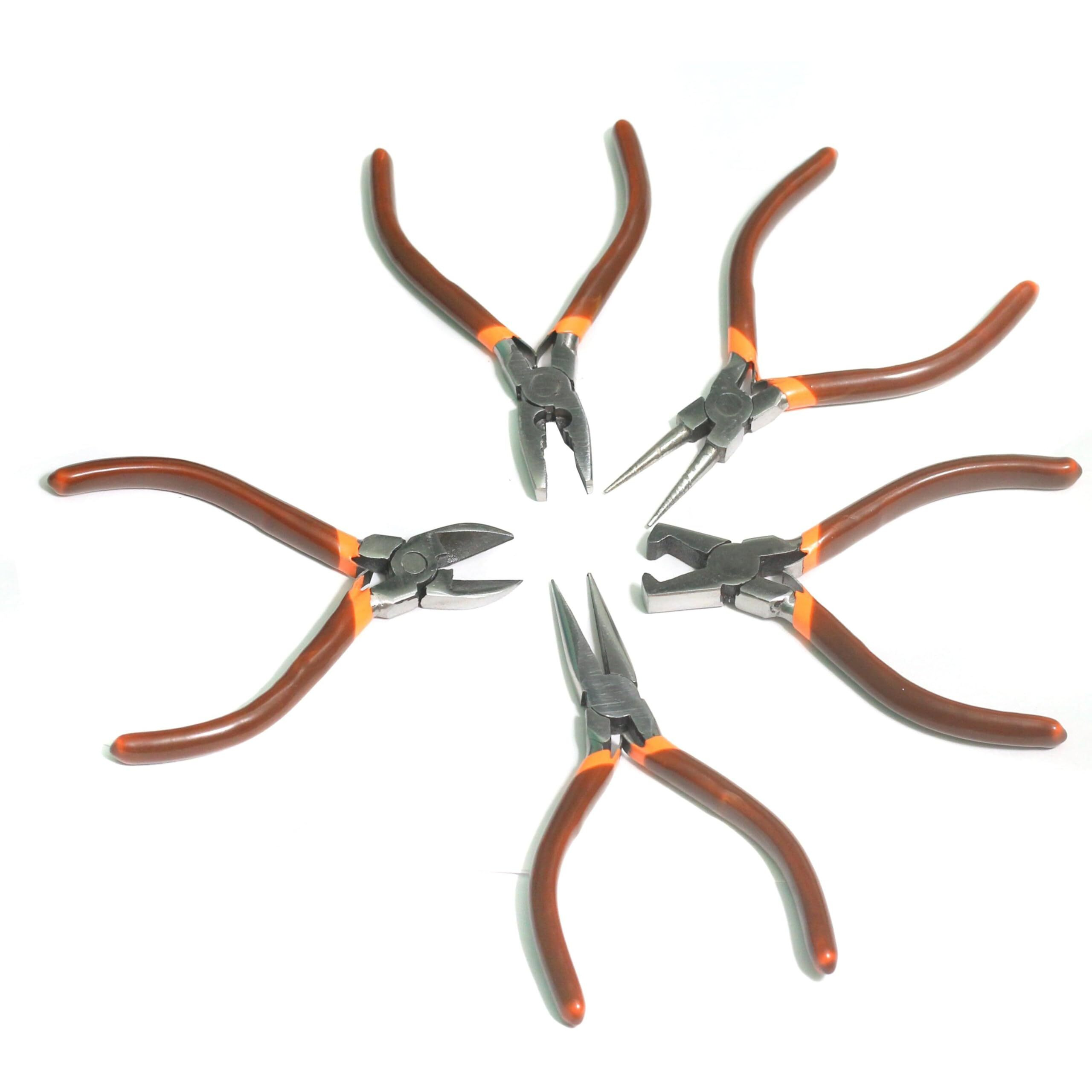 Beads N Fashion Jewellery Making Pliers Set  End Cutter, Round Nose, Chain Nose, Side Cutter & Combination Pliers  Diy Craft Tools For Wire Cutting, Wrapping & Beading Projects