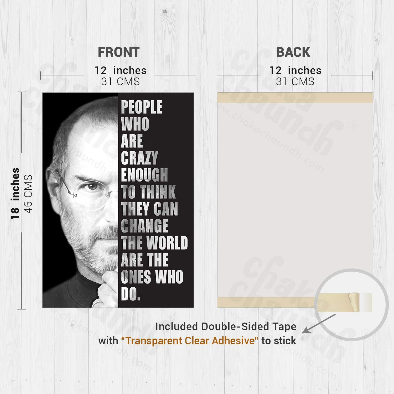 Chaka Chaundh Set Of 4 Shareable Motivational Posters For Room - Suitable Steve Jobs Posters, Bill Gates Posters, Warren Buffett Posters, Elon Musk Quotes Posters. (12 Inches X 18 Inches)