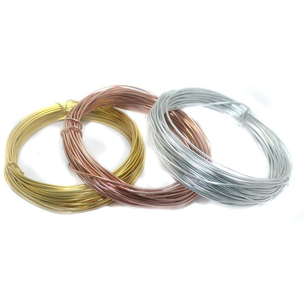 Beadsnfashion Aluminium Wire, Art And Craft Colourful Plated Wire For Jewellery Making, Flower Decoration And Floral Arrangement 3 Pcs Combo, Size 1.5 Mm