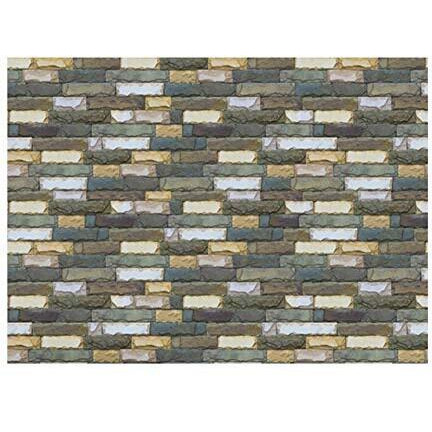 Wallgenics Pvc Self Adhesive Vinyl 3D Waterproof Dark Brick Style Wall Poster (Multicolour, 333 X 45 Cm)