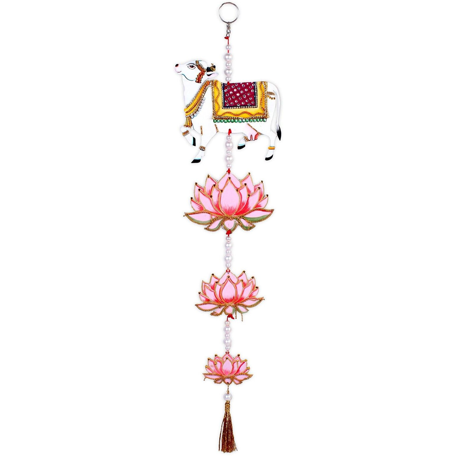 Little Birdie Diy Pichwai Wall Hanging Home Decor Kit | Cow Art Mdf Pichwai With Lotus Cutouts | Home, Temple, Door Entrance, Pooja Decorative Showpiece | Gift For Festivals And Other Occasions
