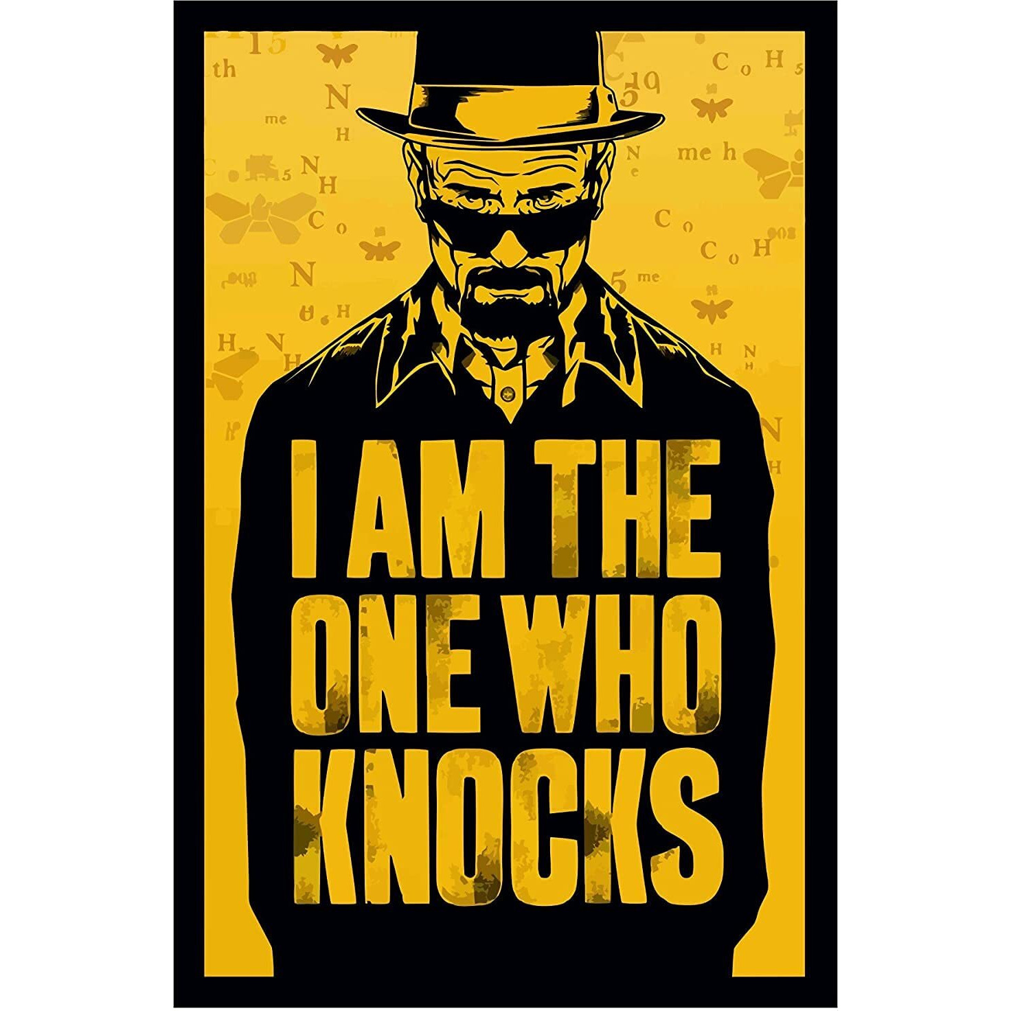 Hazzelnut Casperme 'I Am The One Who Knocks' Abstract Breaking Bad 300 Gsm Print Poster (Multicolour, Standard - 13 X 19 Inch).