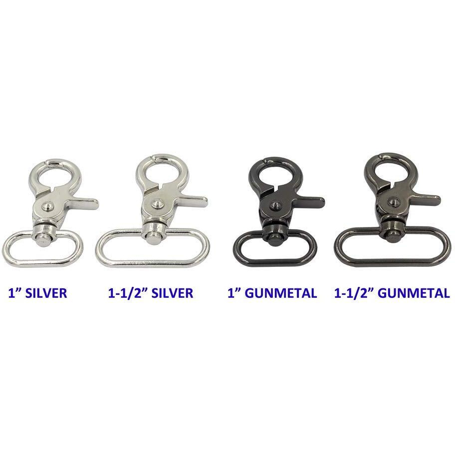 Shopee 4Pcs Lobster Claw Clasps Swivel Lanyards Trigger Swivel Snap Hooks Strap For Diy Bags Art Crafts Jewelry Findings Keychain Key Rings Connector(1.5" Silver)