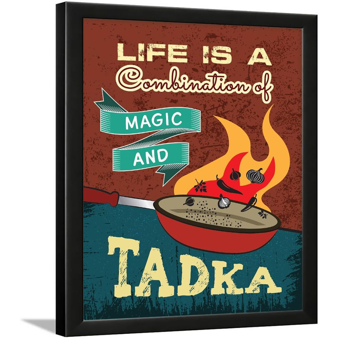 Chaka Chaundh - Restaurant Posters For Wall - Kitchen & Food Quotes Wall Frames - Tadka & Dining Quotes - (14 X 11 Inches) Canteen, Cafeteria, Hostel, Hotel, Mess, Bakery And Cookery.