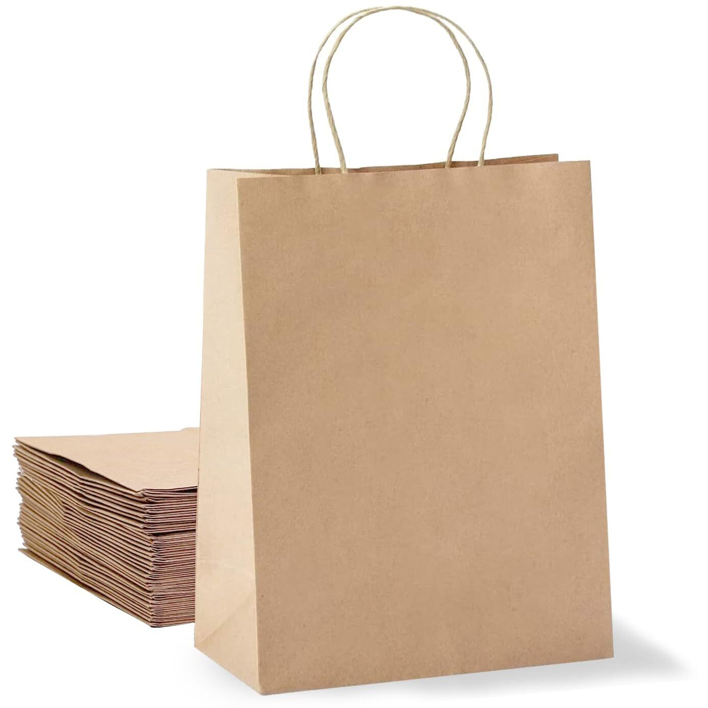 Aakriti Craft Paper Bags With Handles, 16.5 X 12.5 X 5.5 Inches Brown - Eco-Friendly - High Tensile & Load Capacity For Retail, Shopping, Wedding, Birthday (30 Pcs)
