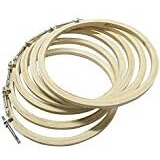 24 Pieces 4 Inch & 5 Inch Embroidery Hoops Wooden Round Adjustable Bamboo Circle Cross Stitch Hoop Ring Bulk For Embroidery And Cross Stitch Art Craft Handy Sewing
