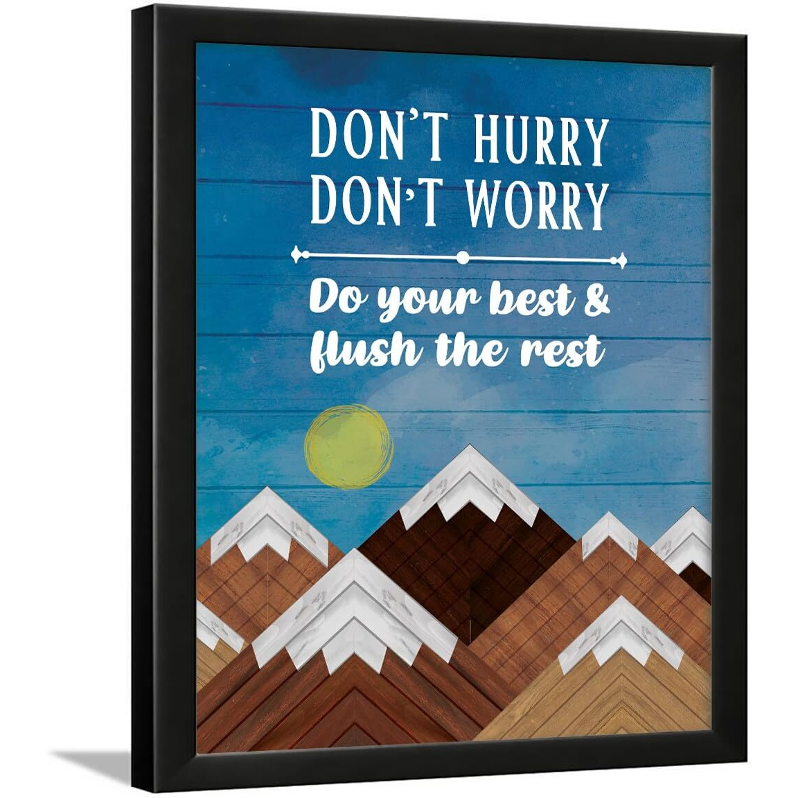 Chaka Chaundh - Bathroom Poster - Bathroom Posters With Frame - Bathroom Quotes Framed Posters - Bathroom Etiquette Poster - Bathroom Rules Poster - (14 X 11 Inches) (Bathroom Wood Blue -)